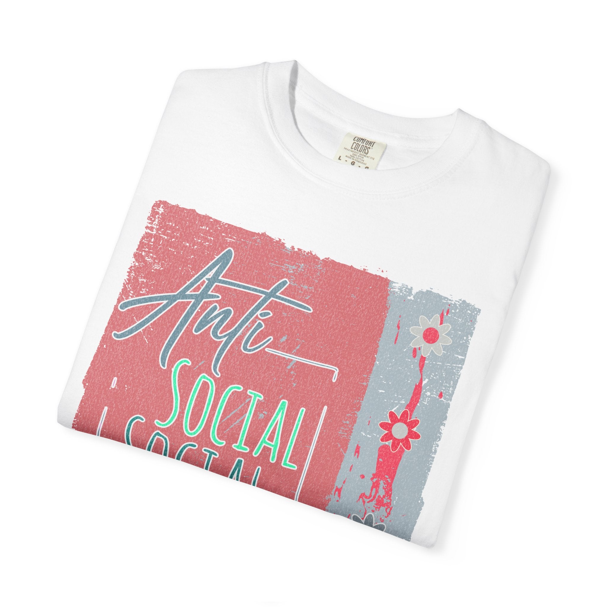Textured Anti Social Social Club Graphic T-Shirt — Vintage Retro Block Print Tee