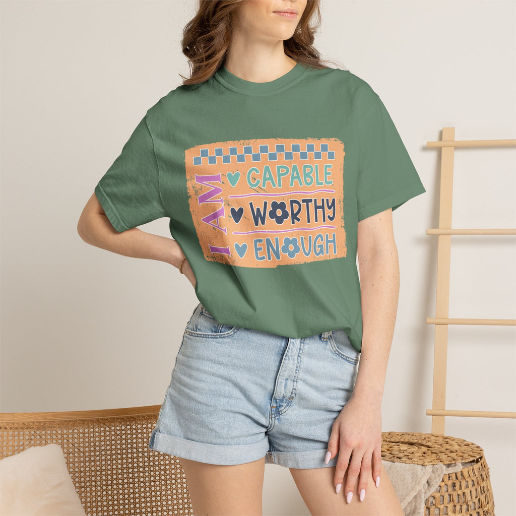 Textured I Am Capable Worthy Tee