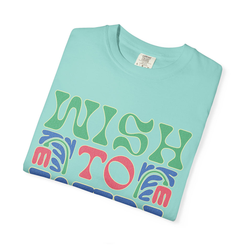 Wish to Win T-shirt |Textured Retro Psychedelic Lettering