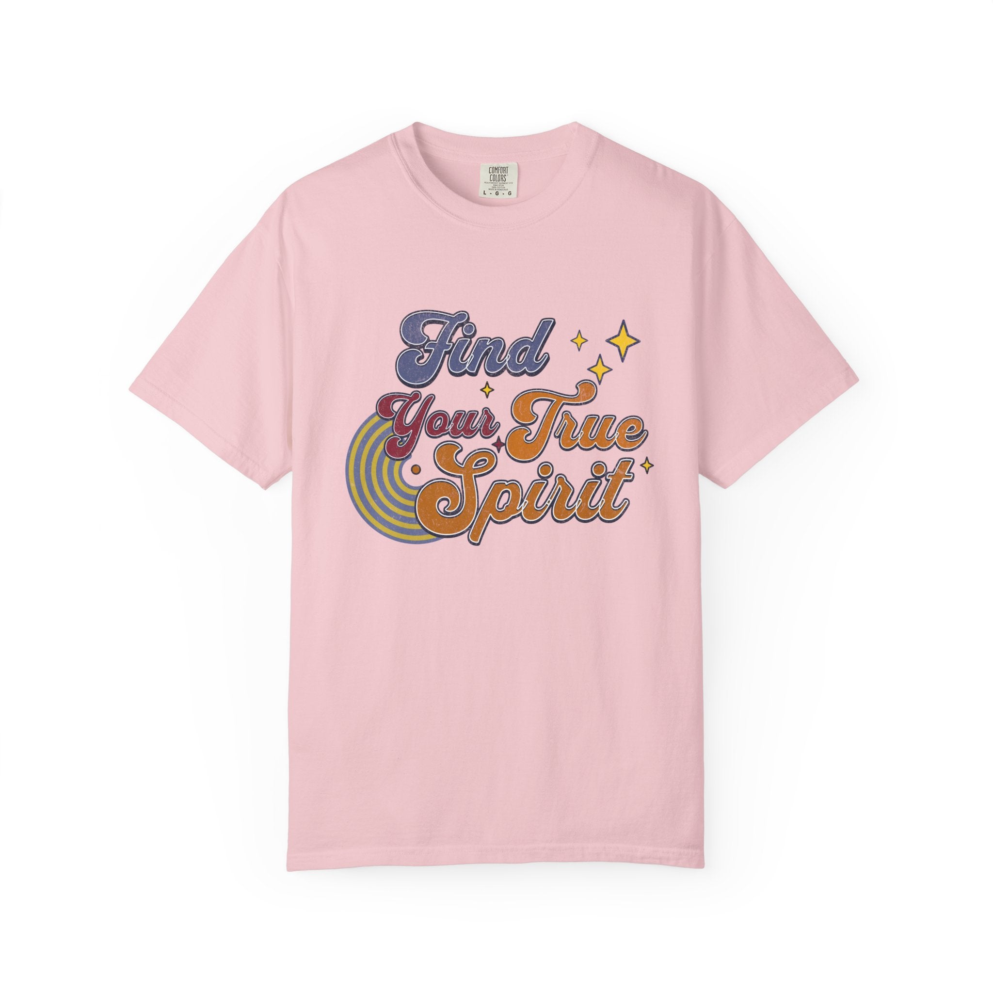 Textured Find Your True Spirit T-Shirt — Retro Rainbow Typography Tee