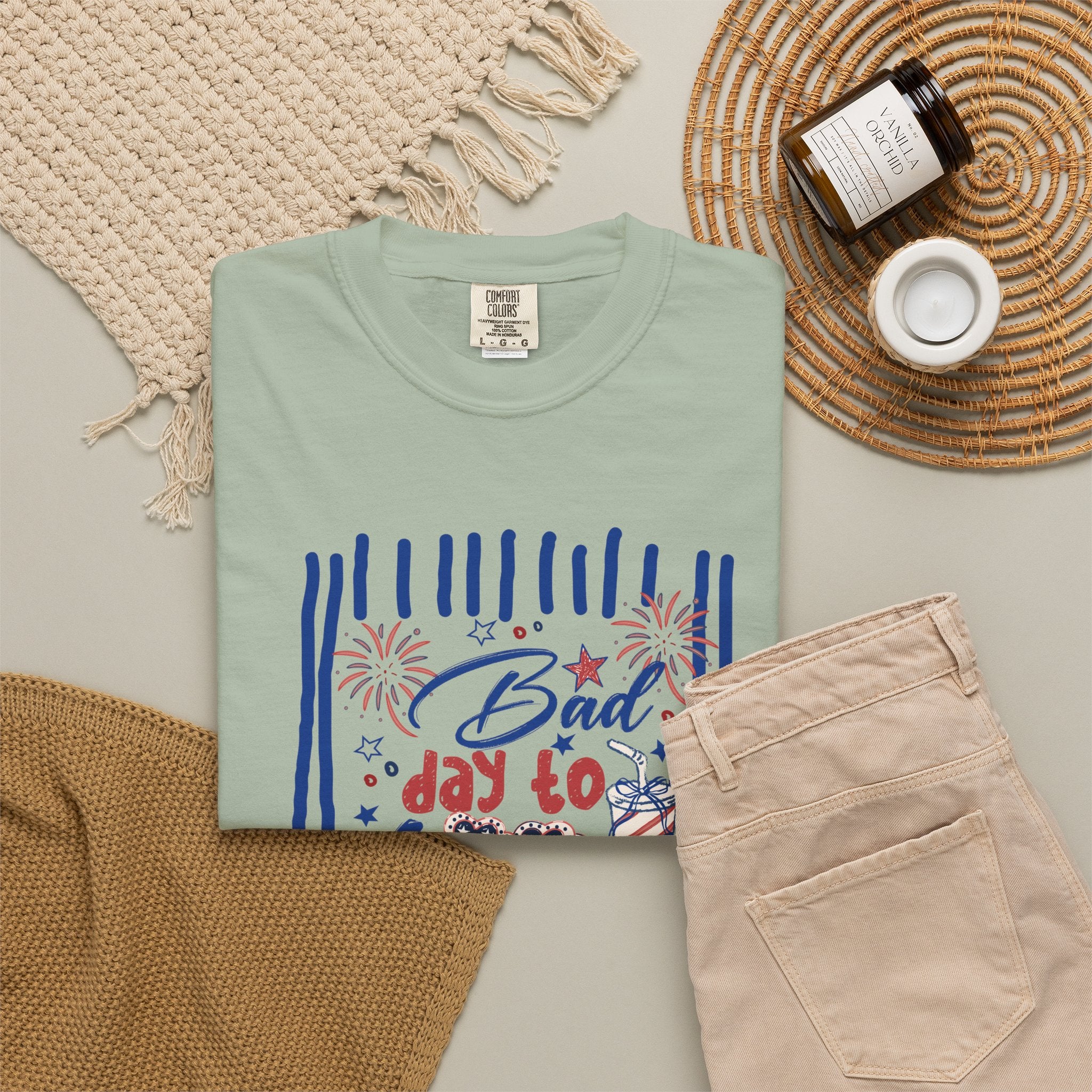 Hot Dog Patriotic Graphic T-Shirt — "Bad Day to Be a Hot Dog" 4th of July Tee