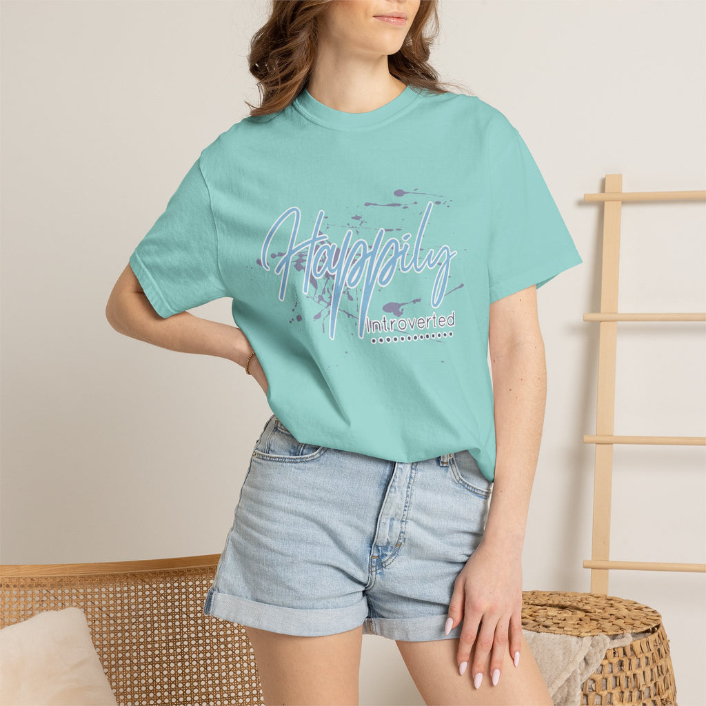 Introverted Aesthetic Textured T-Shirt — 'Anti-Social' Minimal Script Graphic