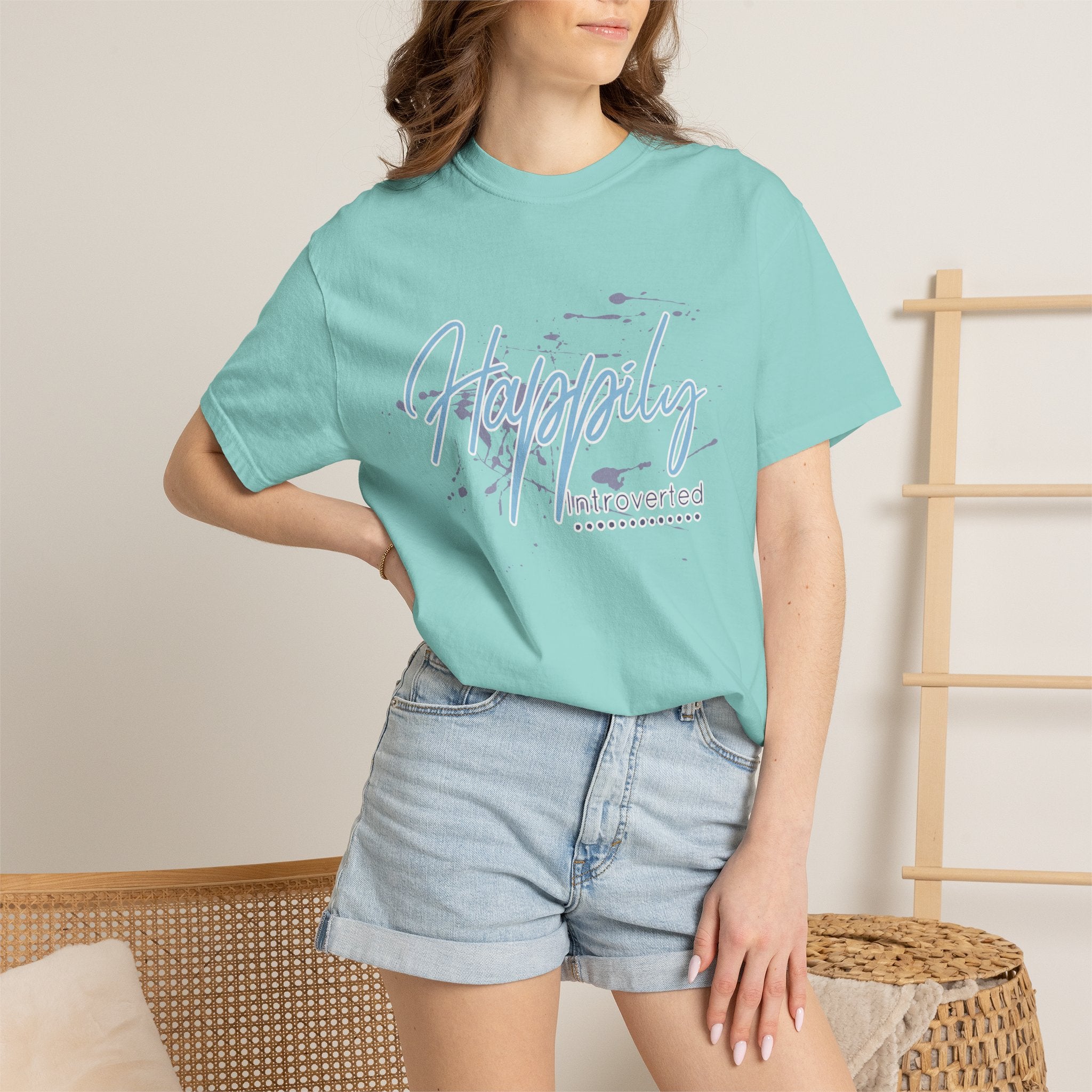 Introverted Aesthetic Textured T-Shirt — 'Anti-Social' Minimal Script Graphic