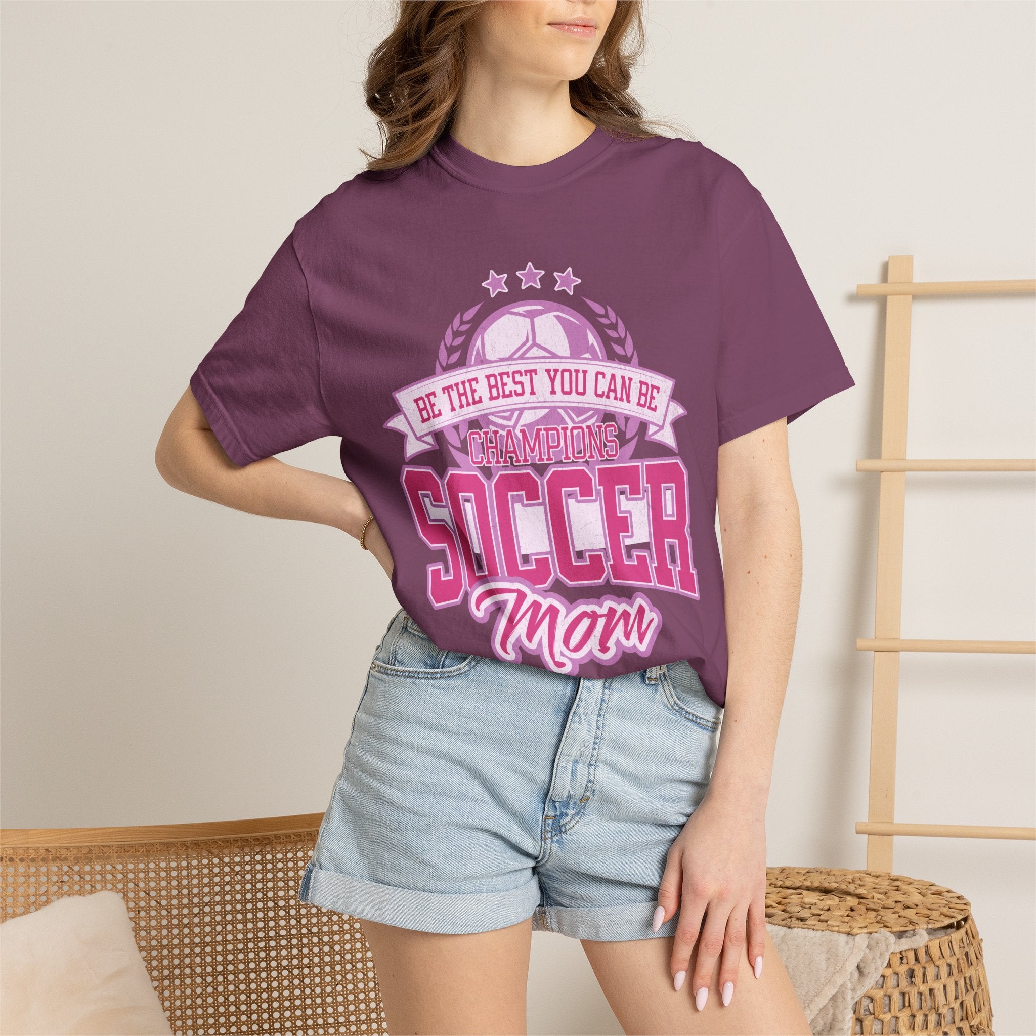 Textured Soccer Mom T‑Shirt — Be The Best You Can Be Champion Soccer Mom