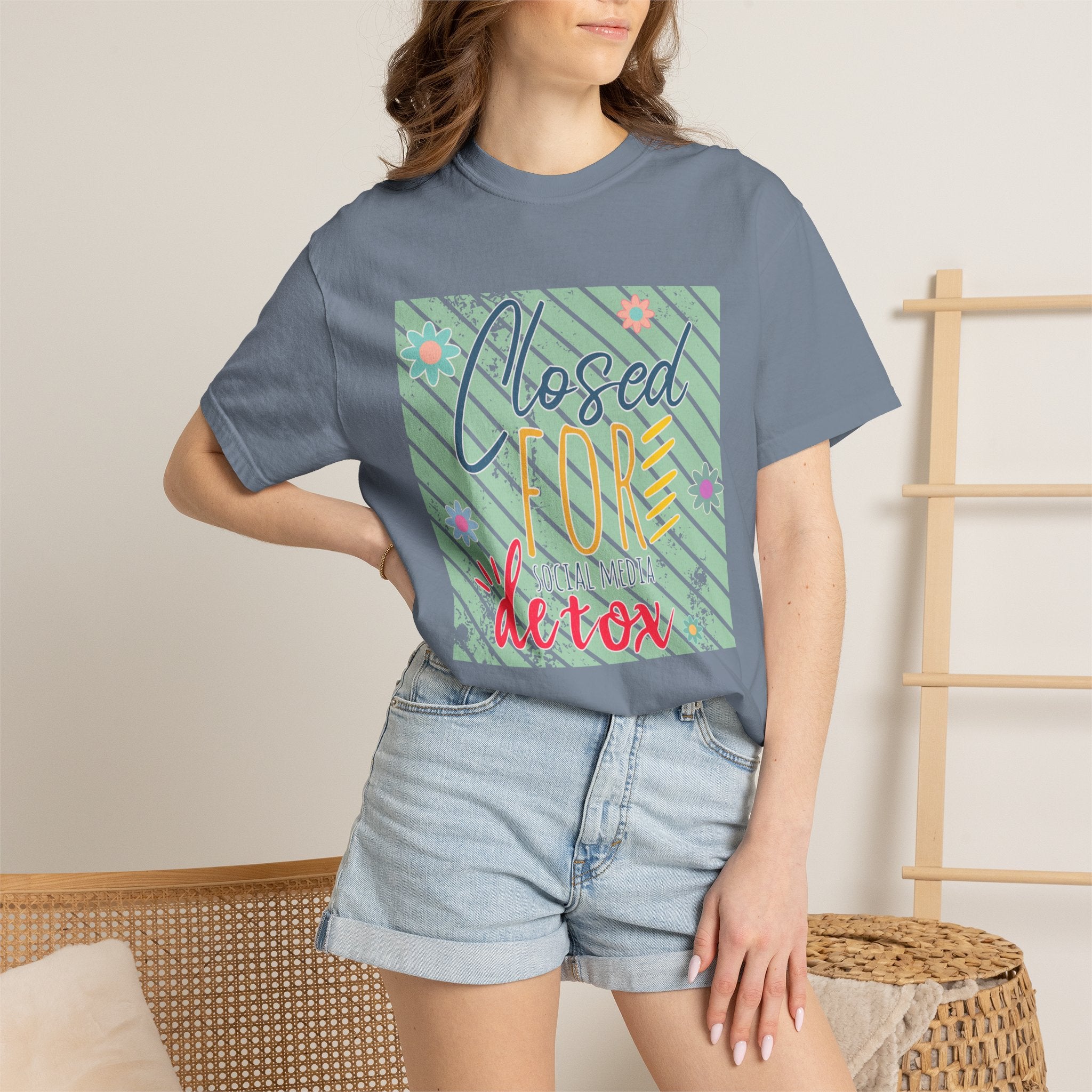 Closed For Social Media Detox Textured Tee