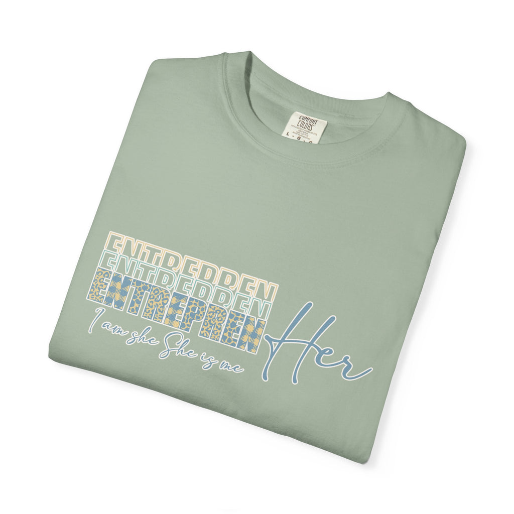 EntreprenHer Leopard Print Script Tee — "I run this, She runs you" Inspirational Graphic Tee