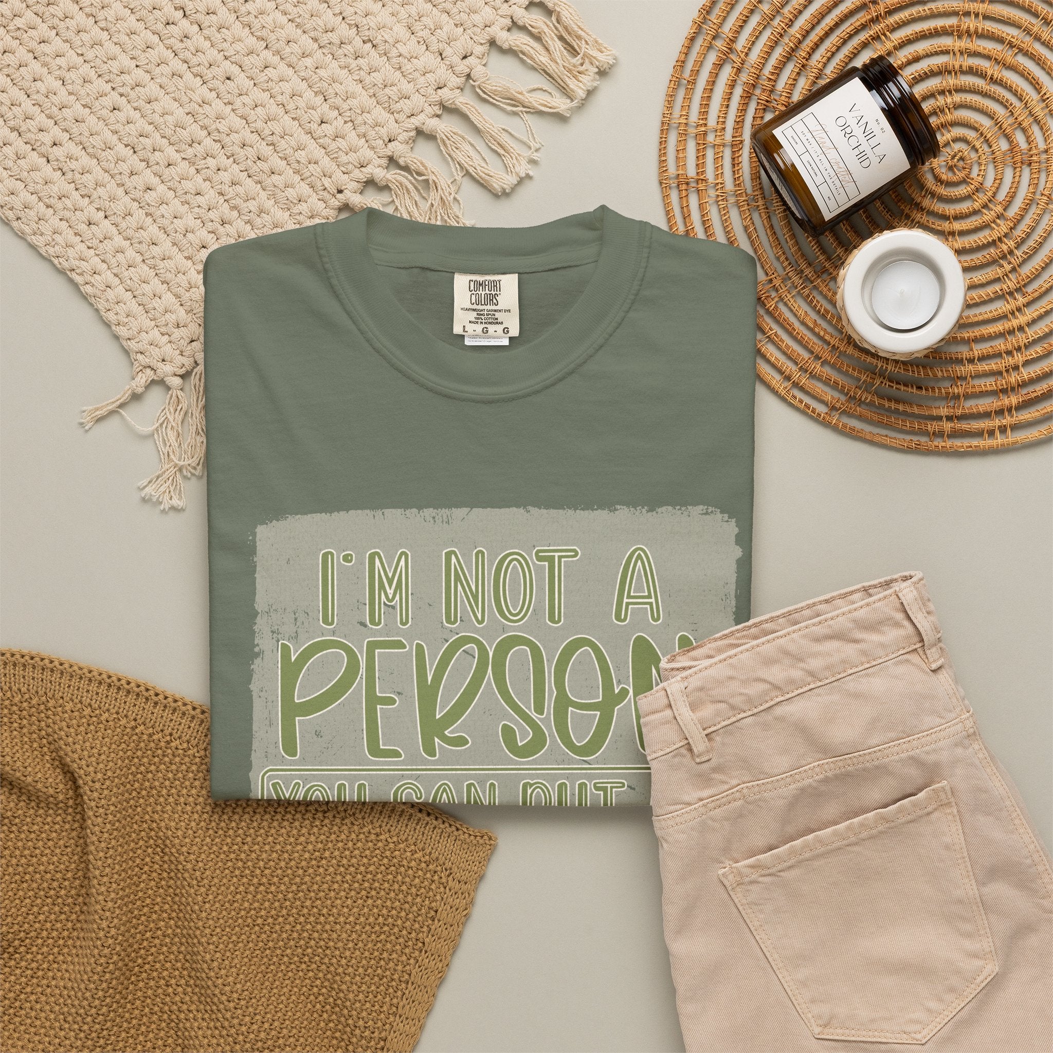 Textured Graphic T-Shirt — "I’m Not a Person You Can Put on Speaker Phone" Funny Quote Tee