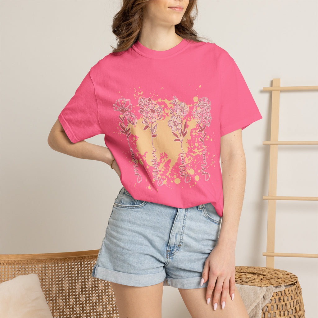 Floral Mama Textured Tee — Mothers Day Garden Blossom T-Shirt