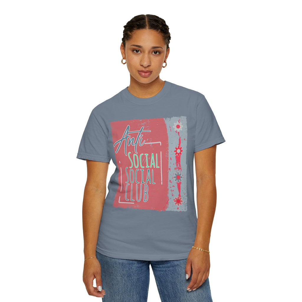 Textured Anti Social Social Club Graphic T-Shirt — Vintage Retro Block Print Tee