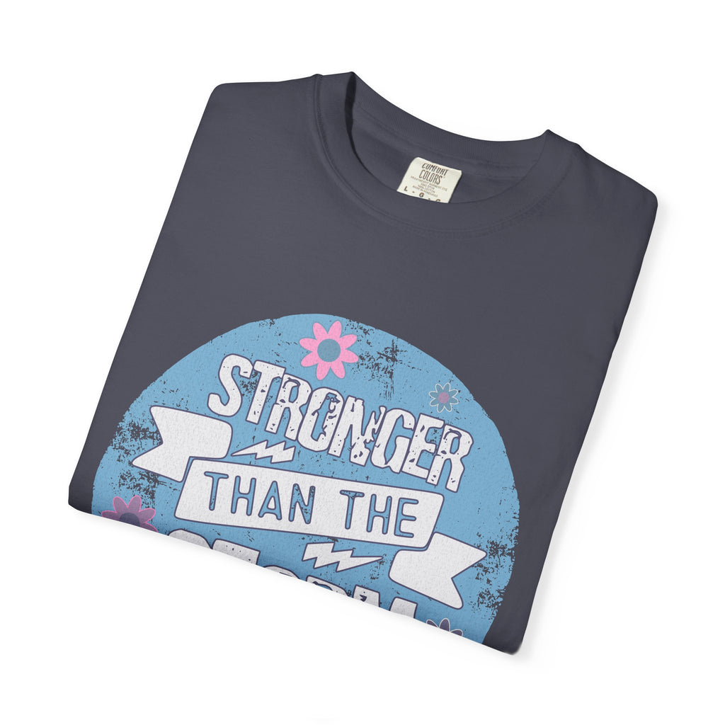 Textured  Stronger Than The Storm T-Shirt — Inspirational Resilience Graphic Tee