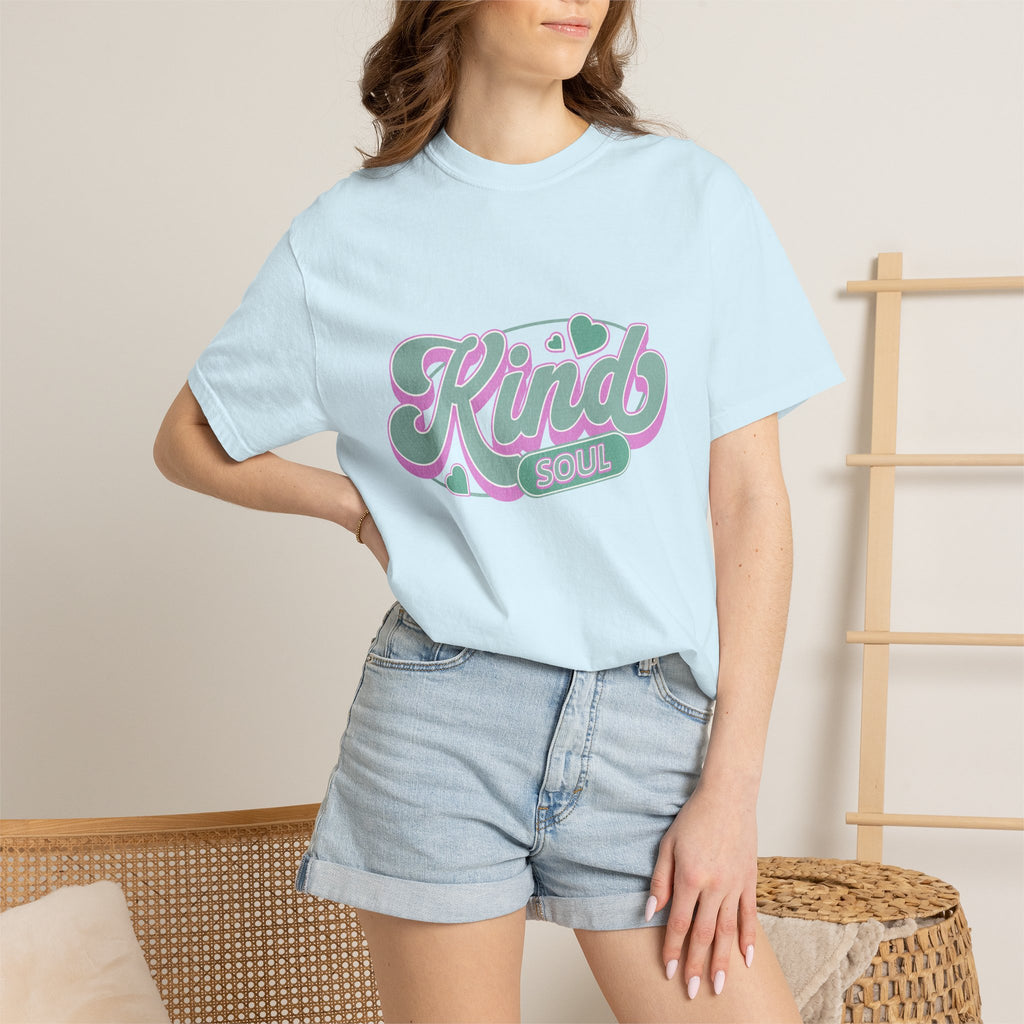 Textured Kind Soul T-Shirt — Retro Pastel Graphic Tee
