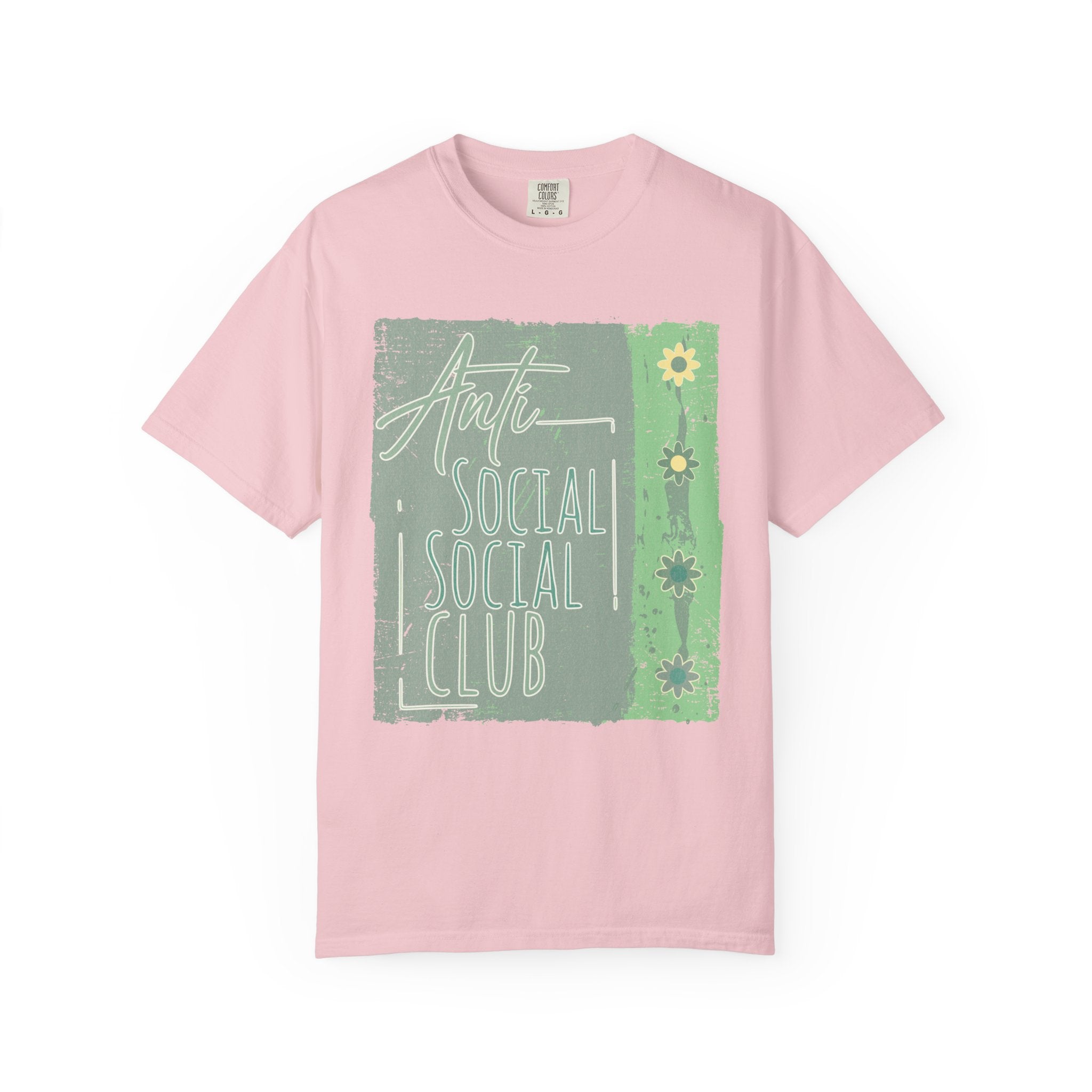 Textured Anti Social Social Club Floral Graphic T-Shirt