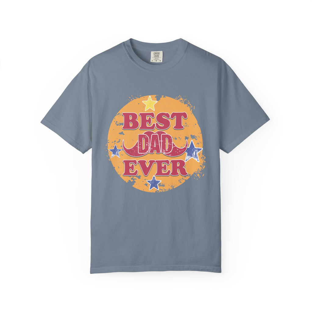 Textured Best Dad Ever T-Shirt — Retro Stars Father’s Day Tee