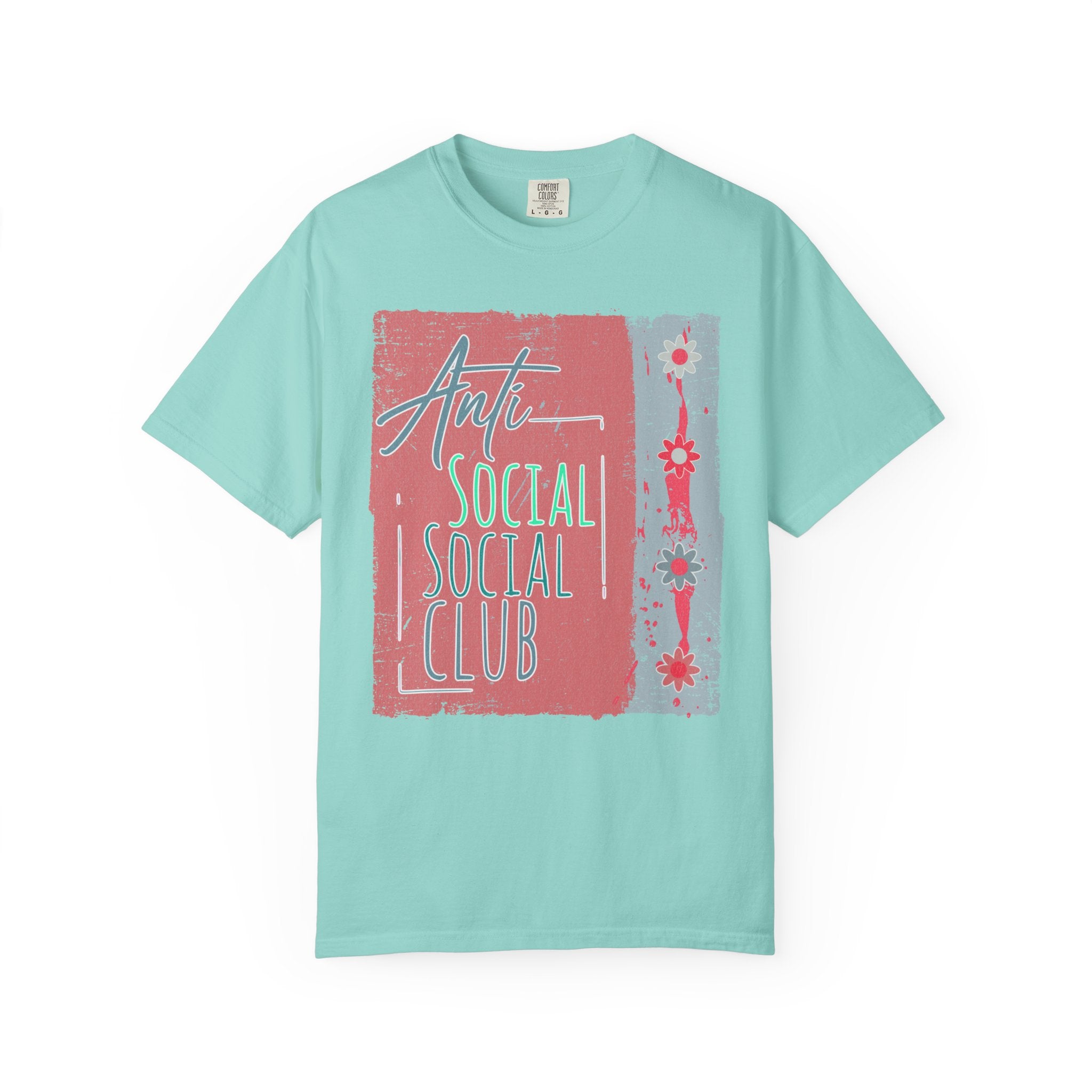 Textured Anti Social Social Club Graphic T-Shirt — Vintage Retro Block Print Tee