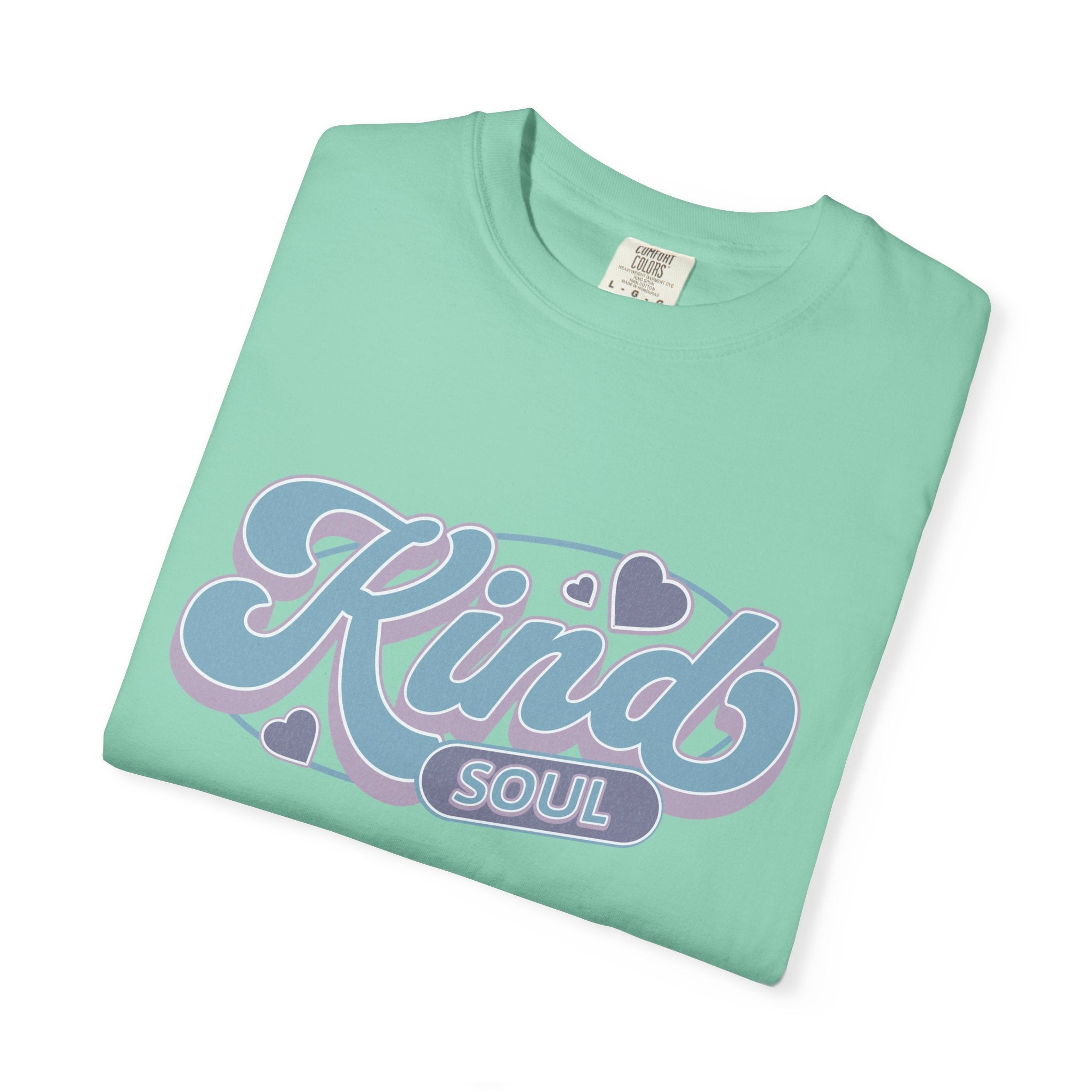 Kind Soul Textured T-Shirt — Retro Script Graphic Tee