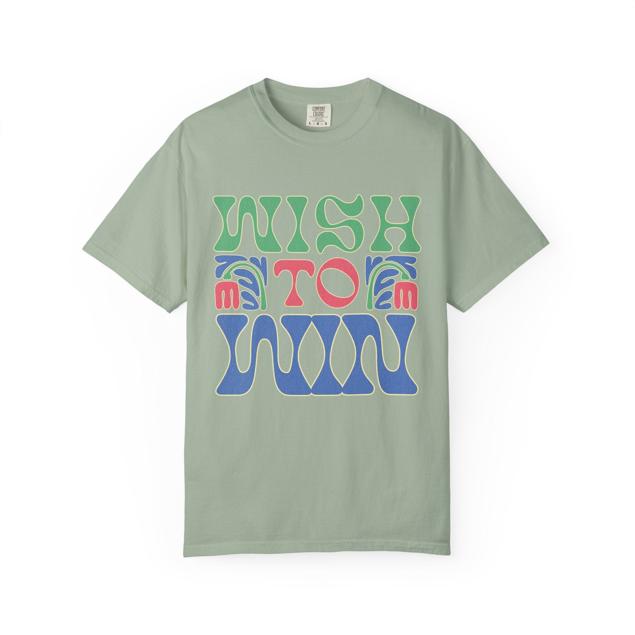 Wish to Win T-shirt |Textured Retro Psychedelic Lettering