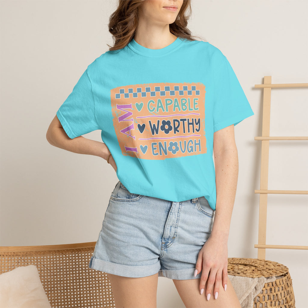 Textured I Am Capable Worthy Tee