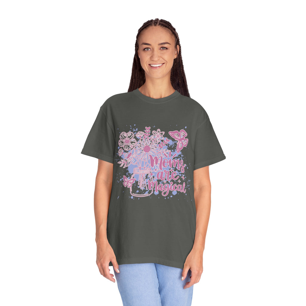 Mom's Are Magical Textured T-Shirt — Floral  Mother's Day Tee