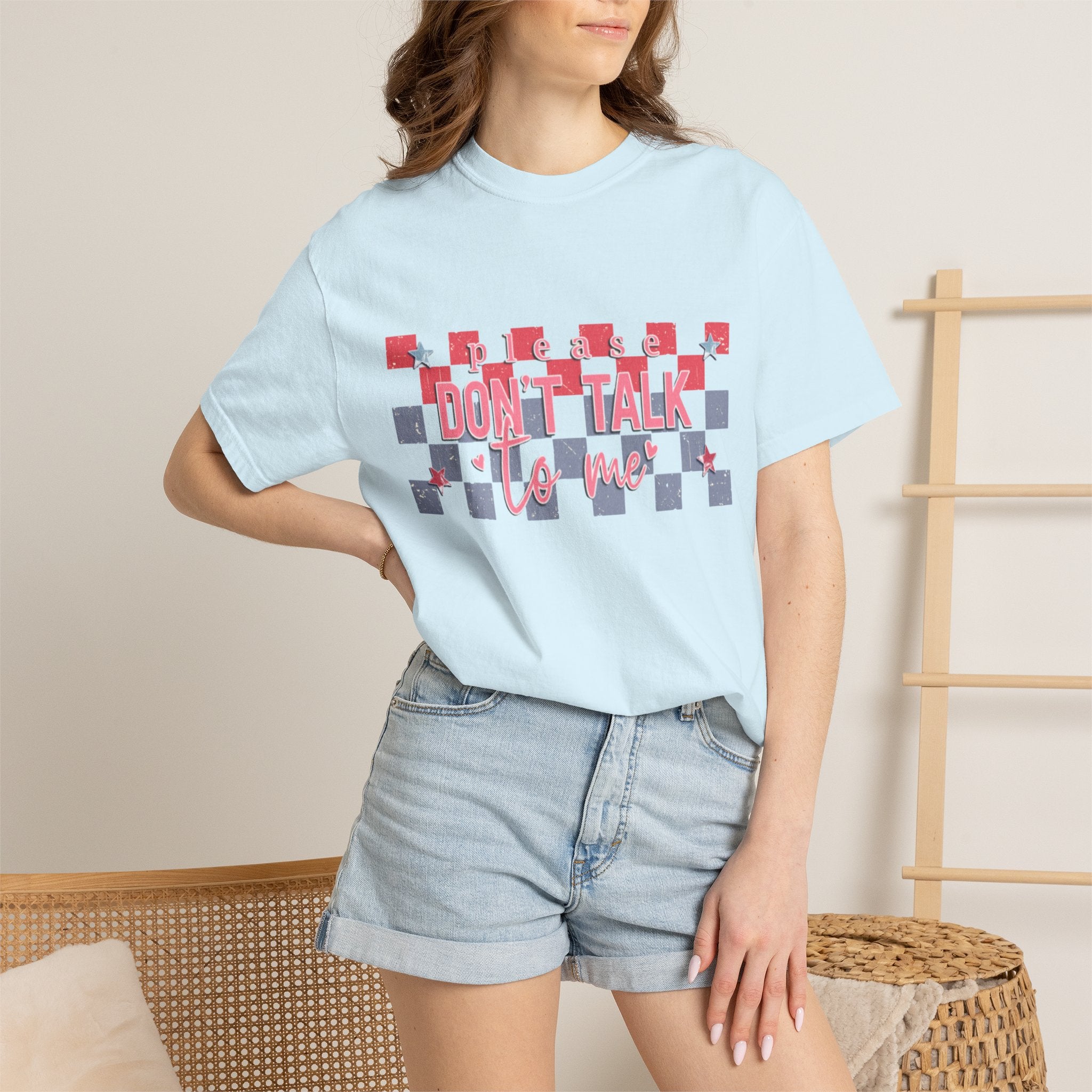 Textured Don’t Talk To Me Checkerboard T-Shirt
