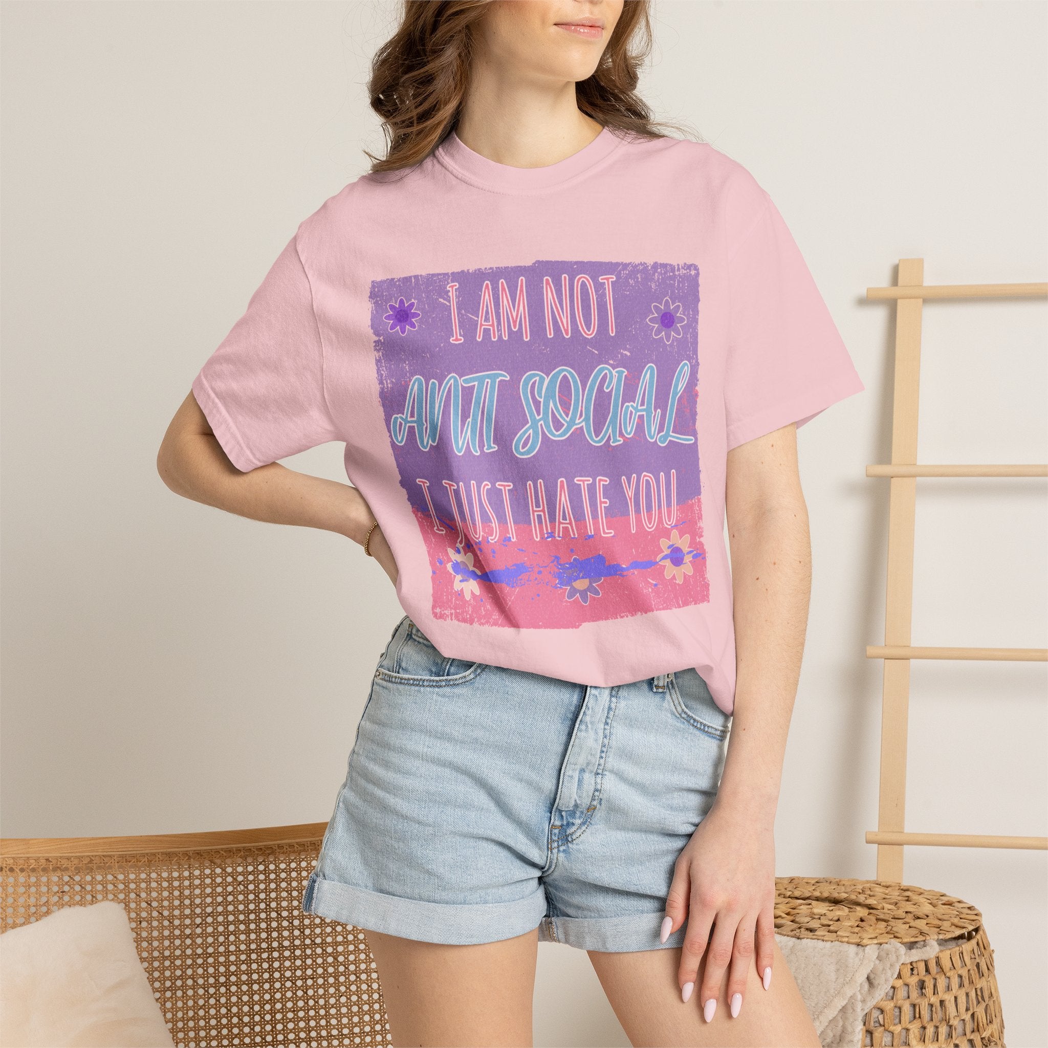 I Am Not Anti-Social I Just Hate You Textured T-Shirt