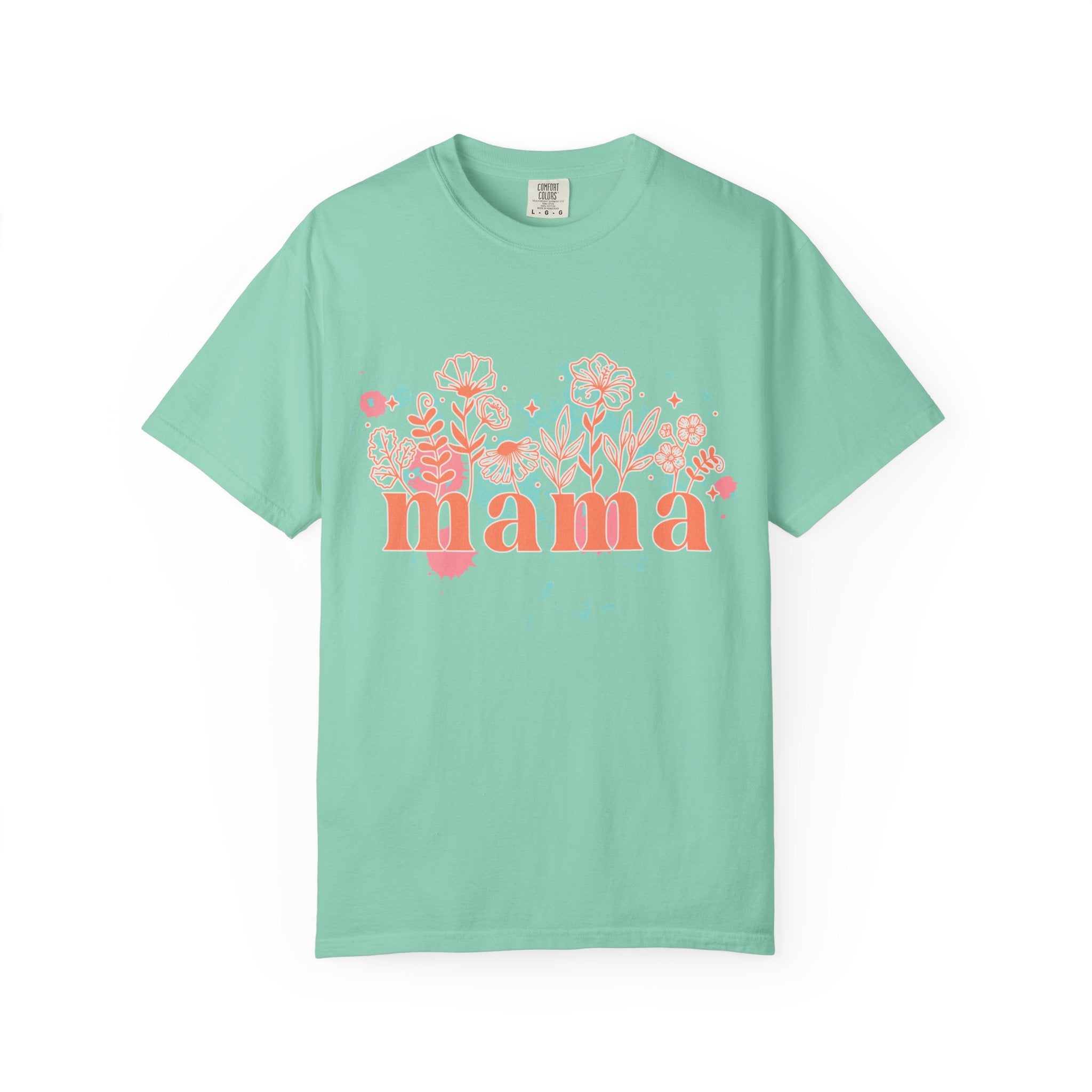 Mama Wildflower Floral Textured Splash Tee