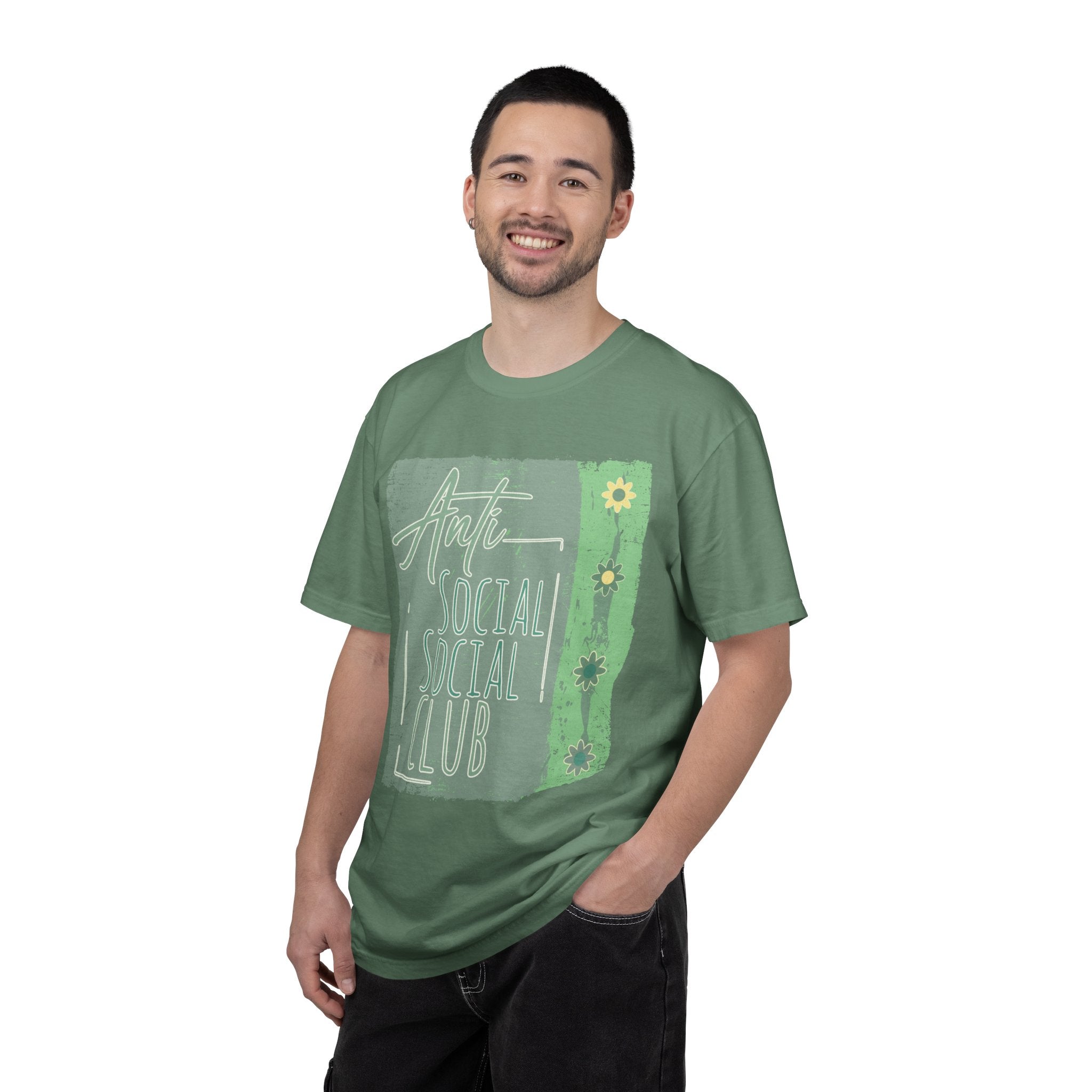 Textured Anti Social Social Club Floral Graphic T-Shirt