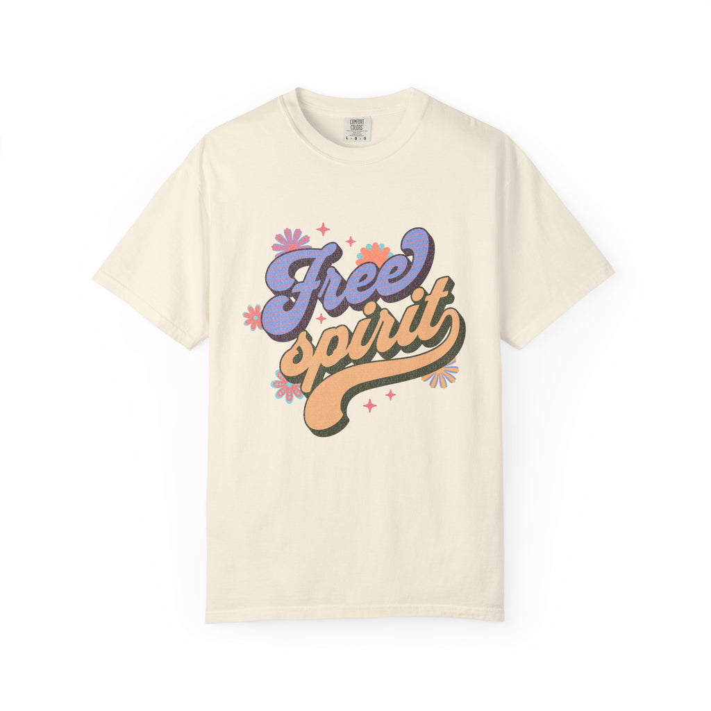Textured Free Spirit T-Shirt — Retro Hand-Lettered Graphic Tee