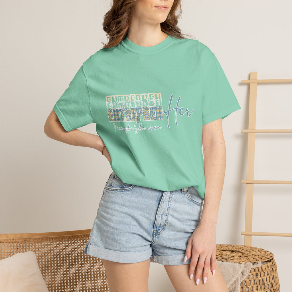 EntreprenHer Leopard Print Script Tee — "I run this, She runs you" Inspirational Graphic Tee