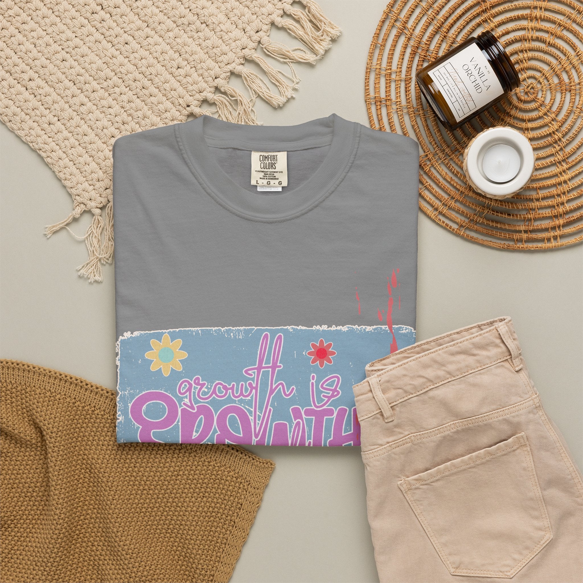 Growth Mindset T-Shirt — "Growth" Floral Graphic Tee