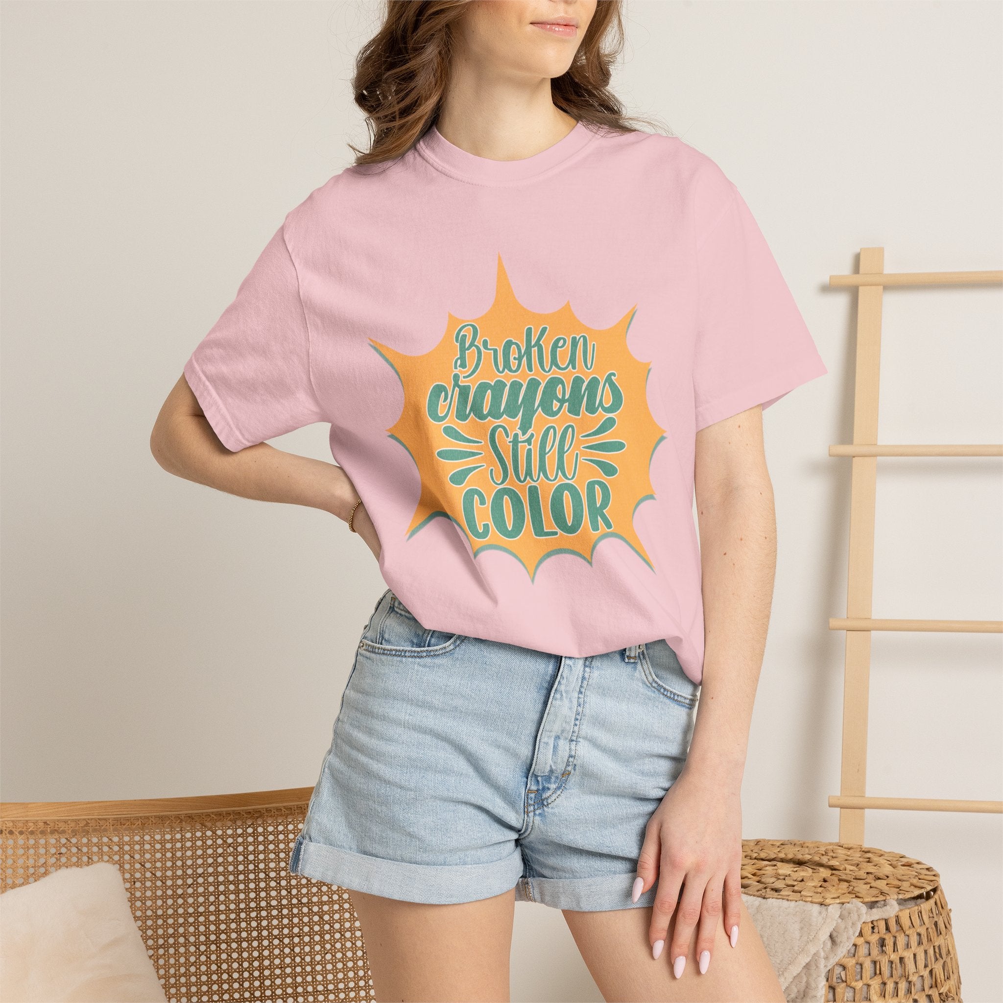 Broken Crayons Still Color Textured T-Shirt