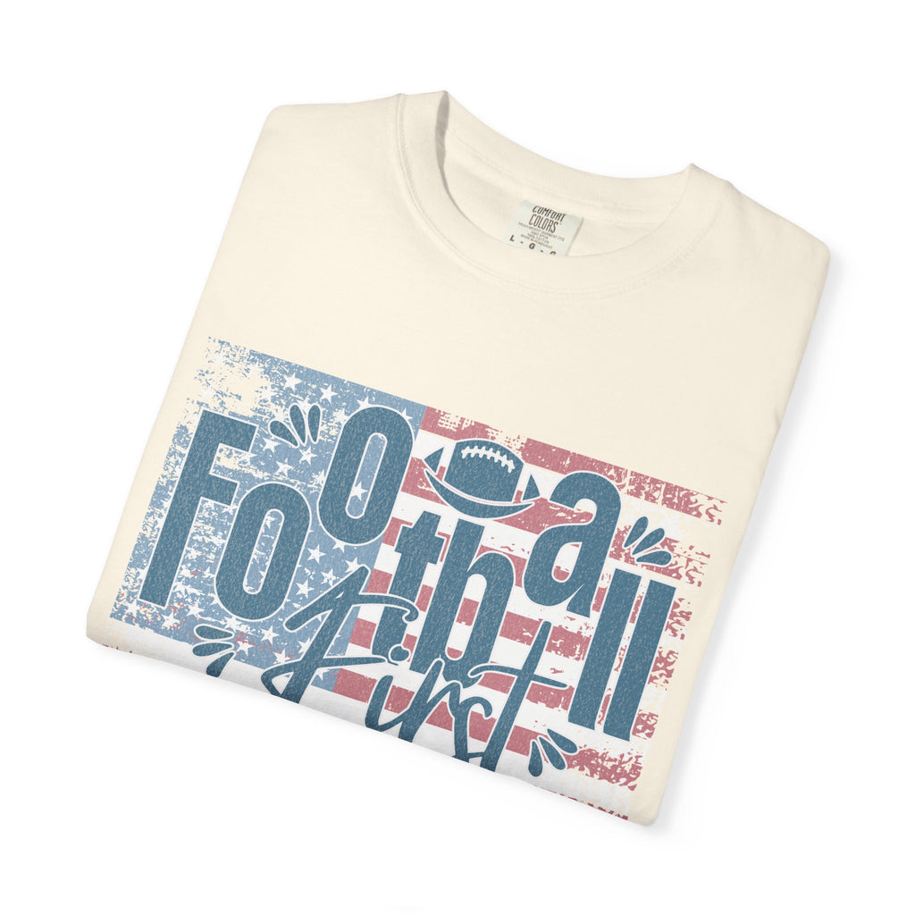 Textured Retro Americana Football First Tee