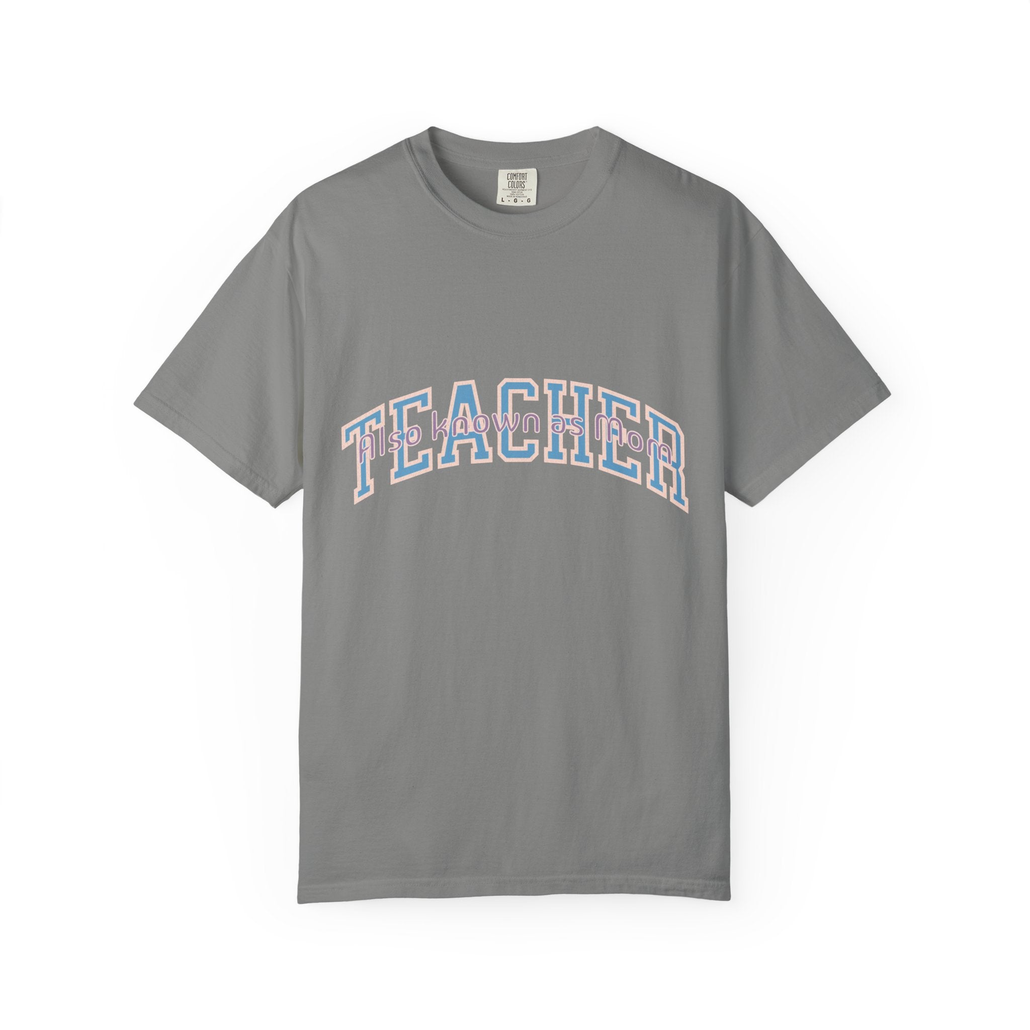 Teacher Also Known As Mom T‑Shirt — Textured Retro School Staff Gift