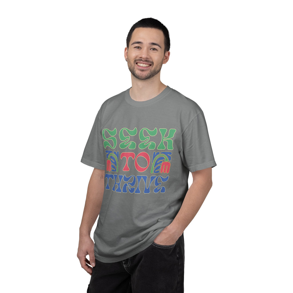 Seek to Thrive T-shirt | Textured Retro Psychedelic Lettering