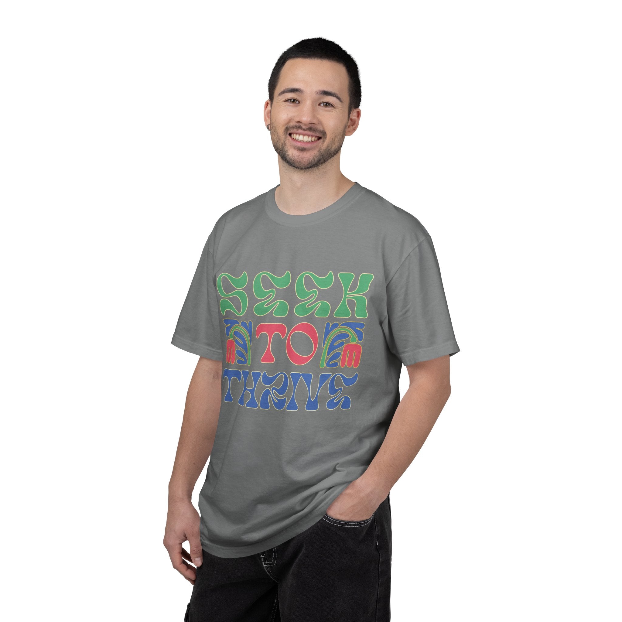 Seek to Thrive T-shirt | Textured Retro Psychedelic Lettering