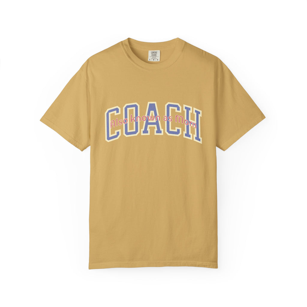 Coach Also Known As Mom — Textured Collegiate Style Tee