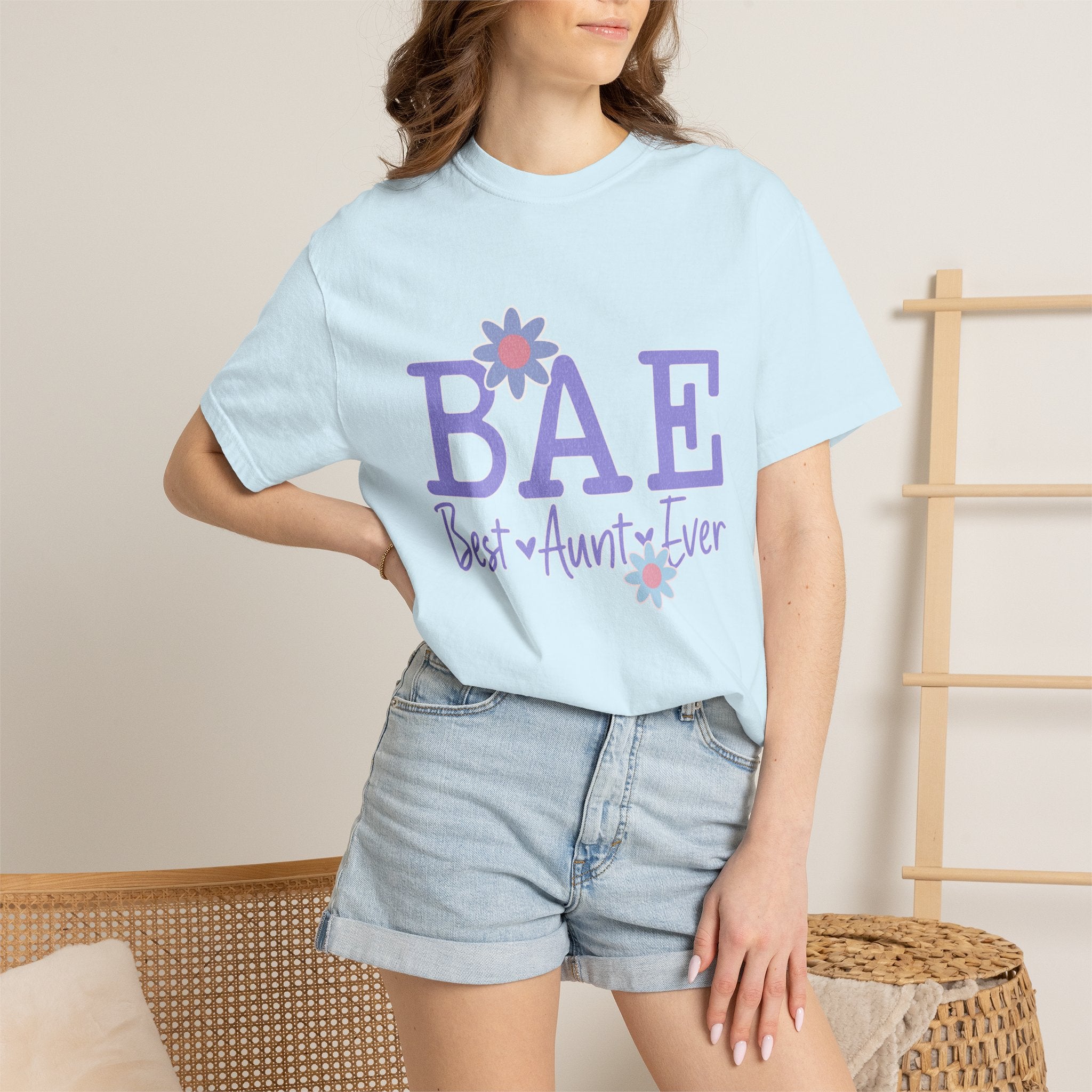 BAE Best Aunt Purple Textured Tee