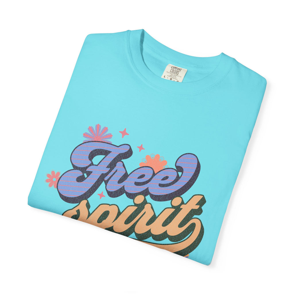 Textured Free Spirit T-Shirt — Retro Hand-Lettered Graphic Tee