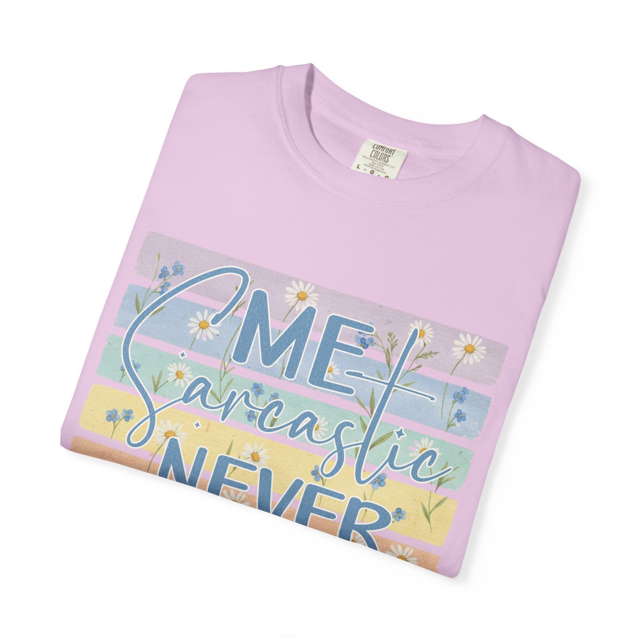 Textured Me? Sarcastic Never T-Shirt — Pastel Striped Funny Tee