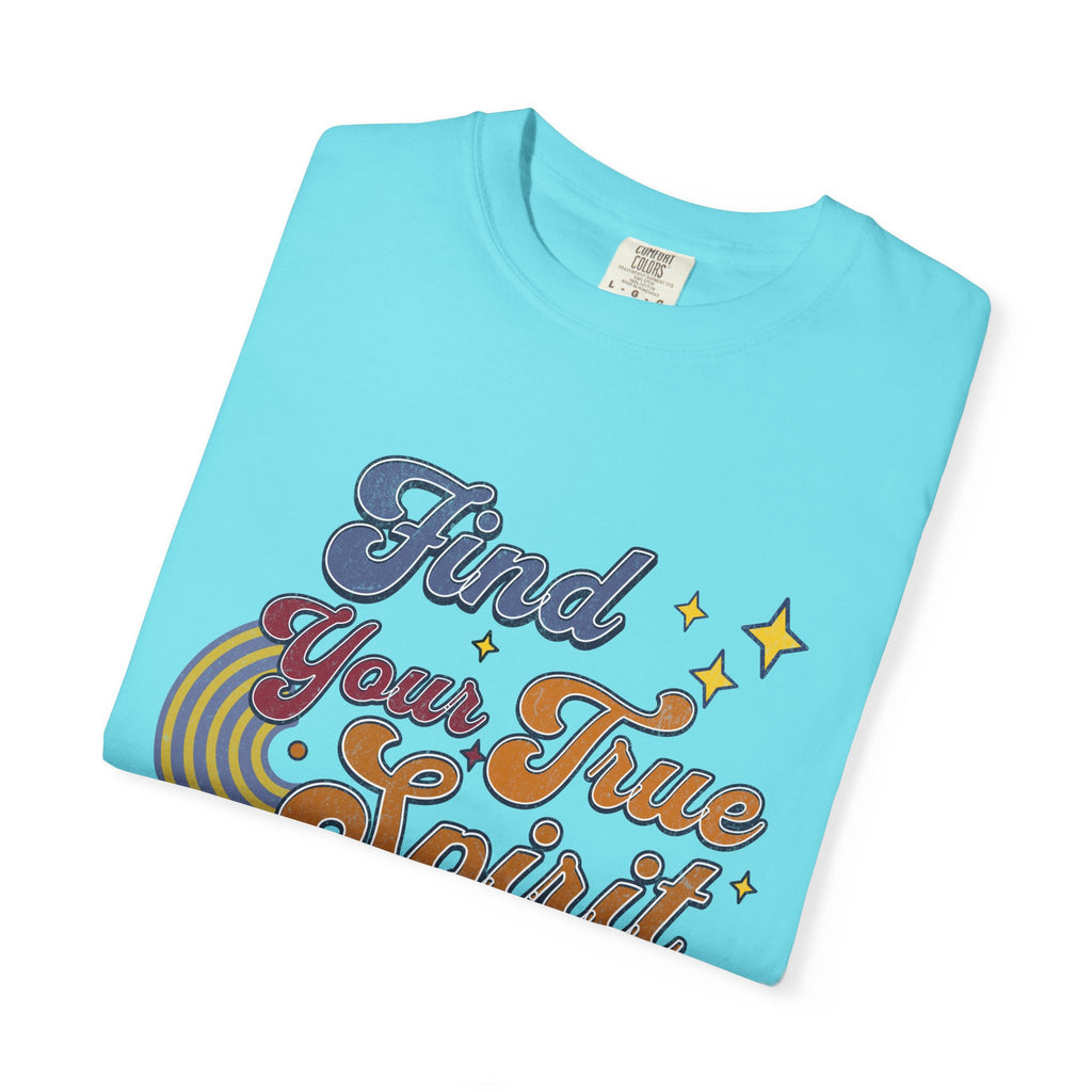 Textured Find Your True Spirit T-Shirt — Retro Rainbow Typography Tee