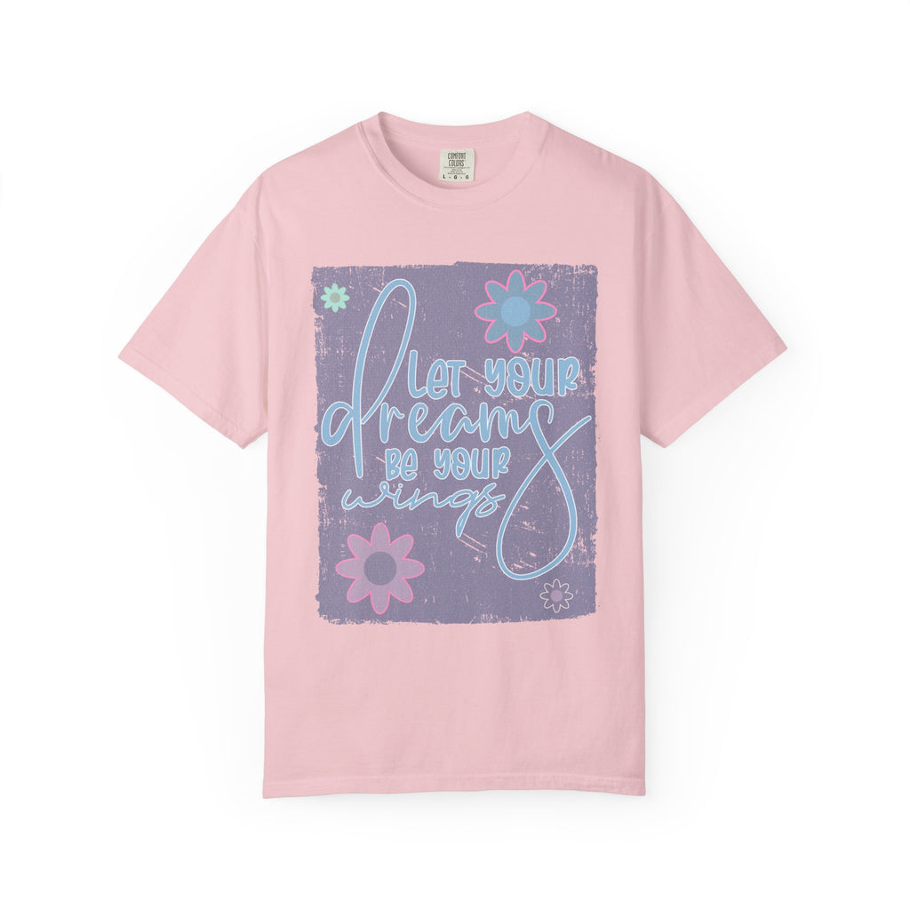 Textured Dream Big Floral T-Shirt — "Live Your Dreams" Inspirational Graphic Tee