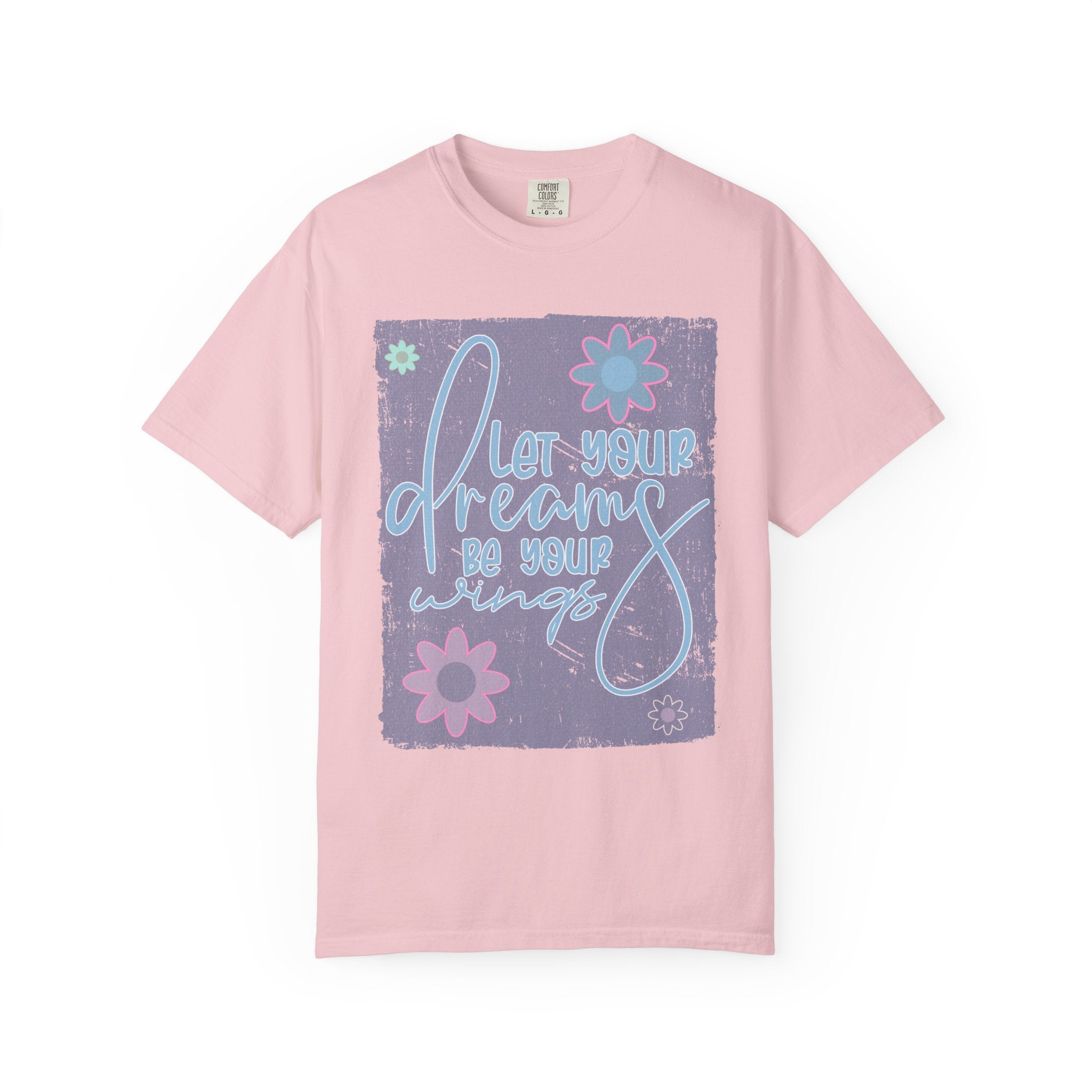 Textured Dream Big Floral T-Shirt — "Live Your Dreams" Inspirational Graphic Tee
