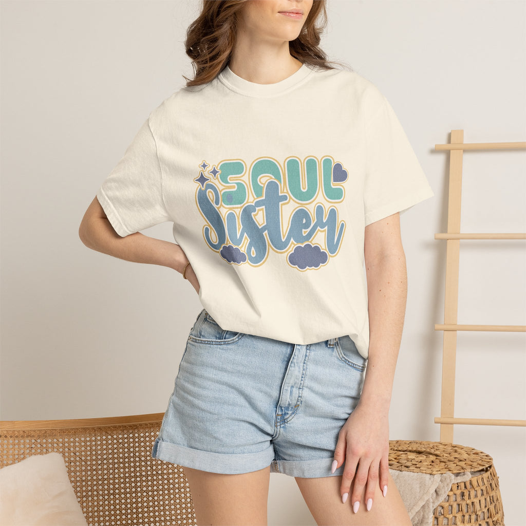 Soul Sister Textured T-Shirt — Retro Cloud Graphic Tee