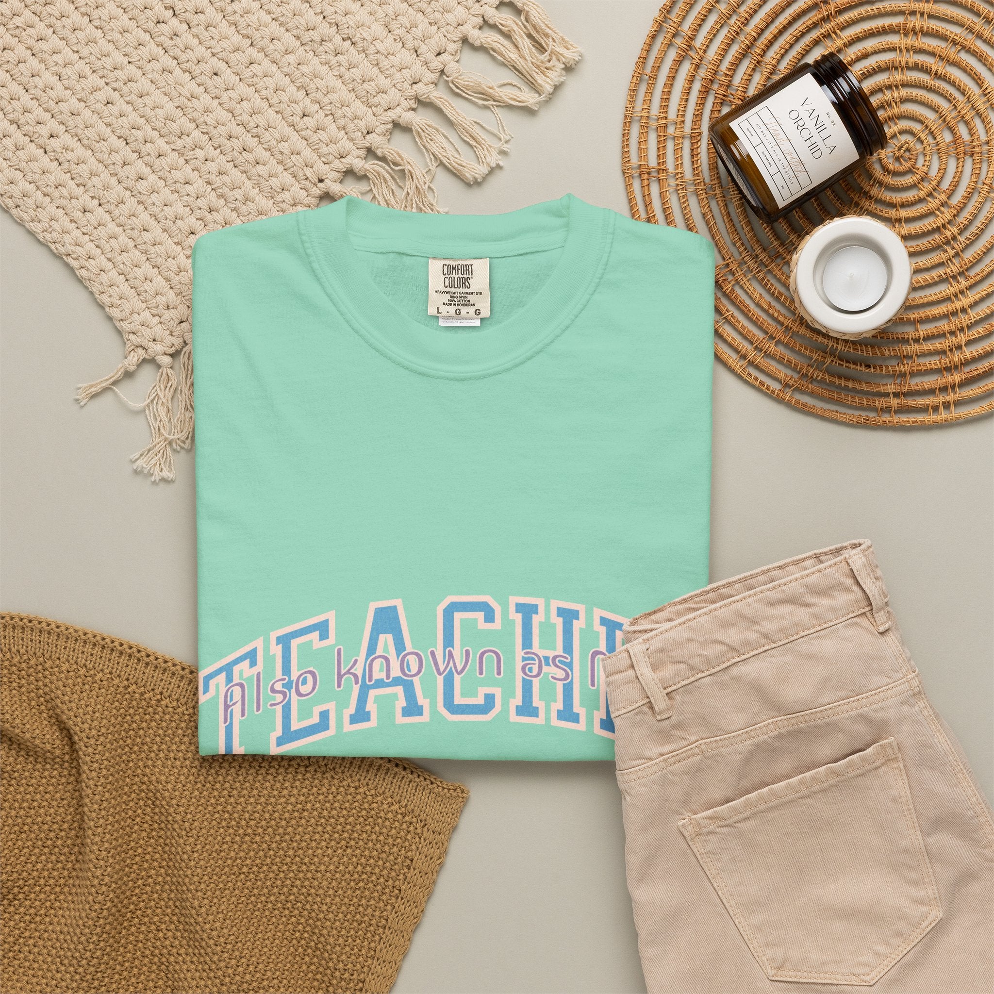 Teacher Also Known As Mom T‑Shirt — Textured Retro School Staff Gift