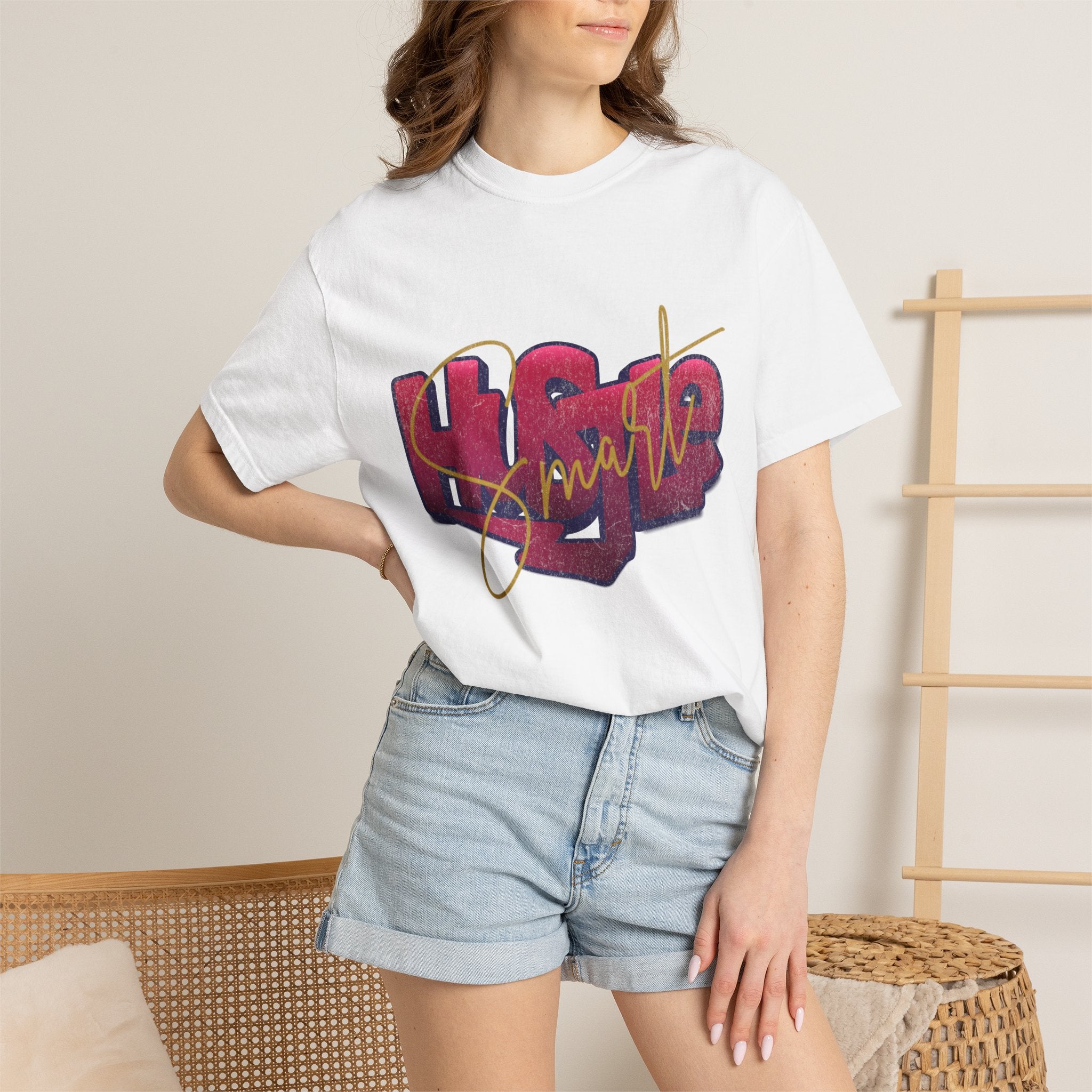Textured Retro Hustle Smart Graphic Shirt