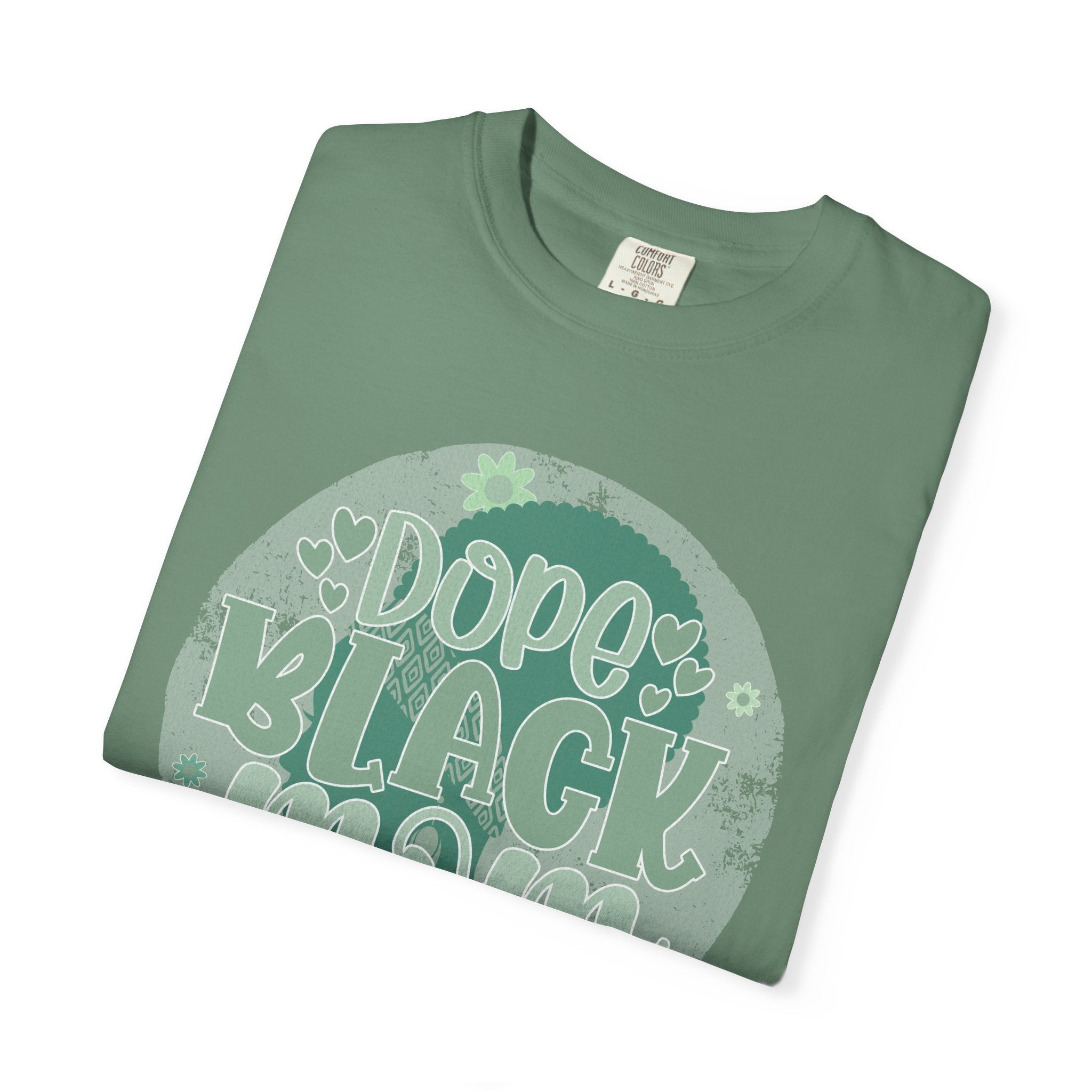 Dope Black Mom Textured T-Shirt — Retro Floral 'Dope Black Mom' Graphic Tee