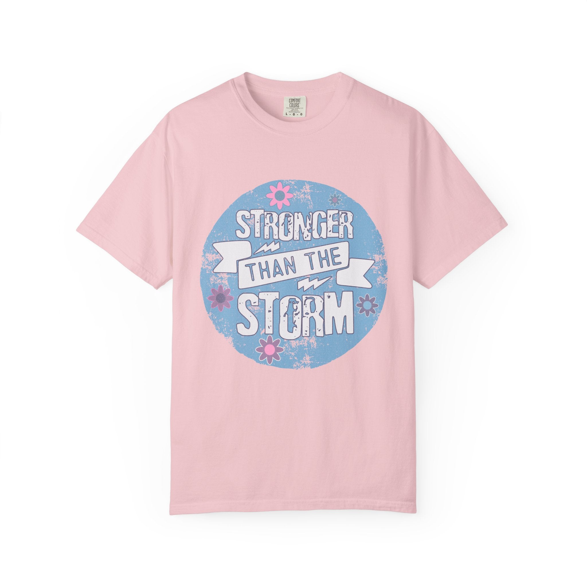 Textured  Stronger Than The Storm T-Shirt — Inspirational Resilience Graphic Tee