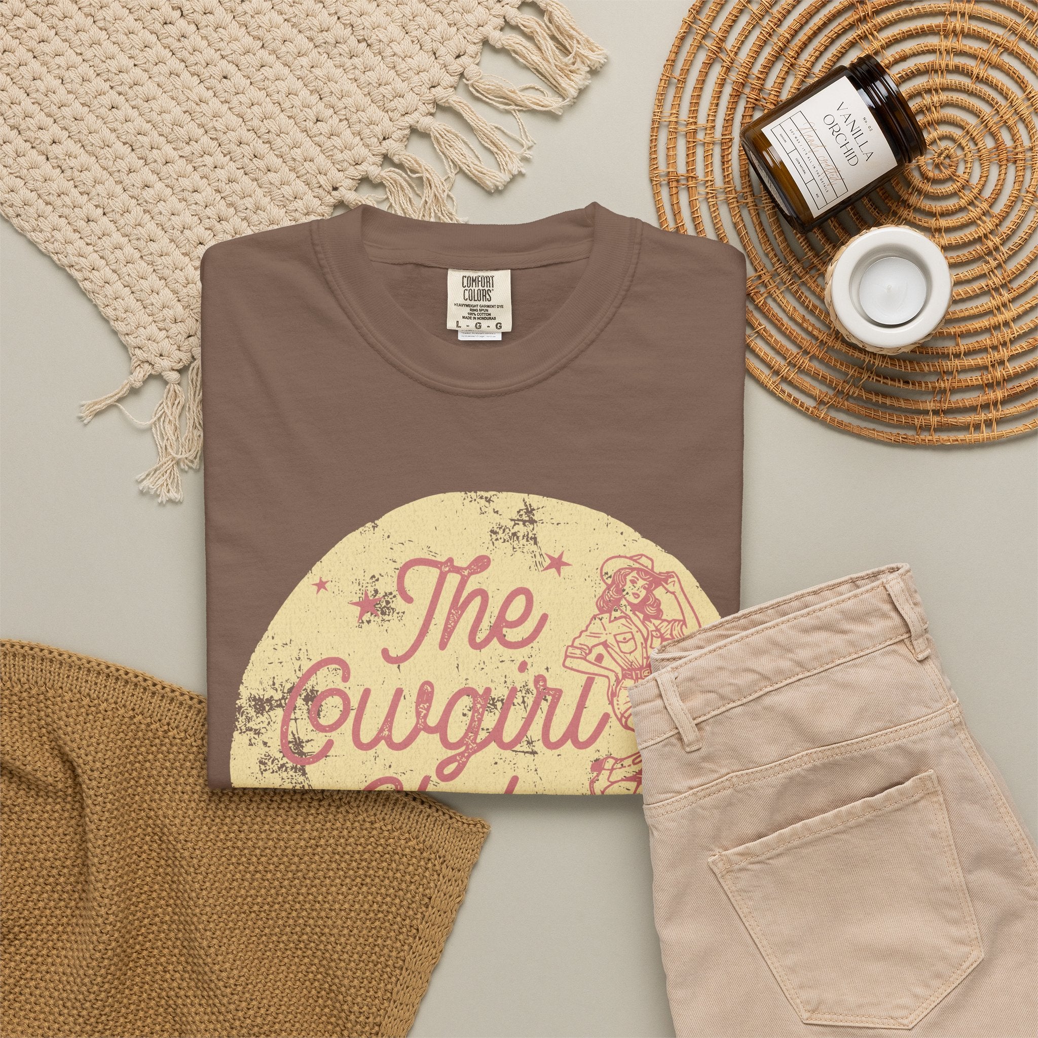 The Cowgirl Club Graphic T-Shirt — Retro Western Textured Tee