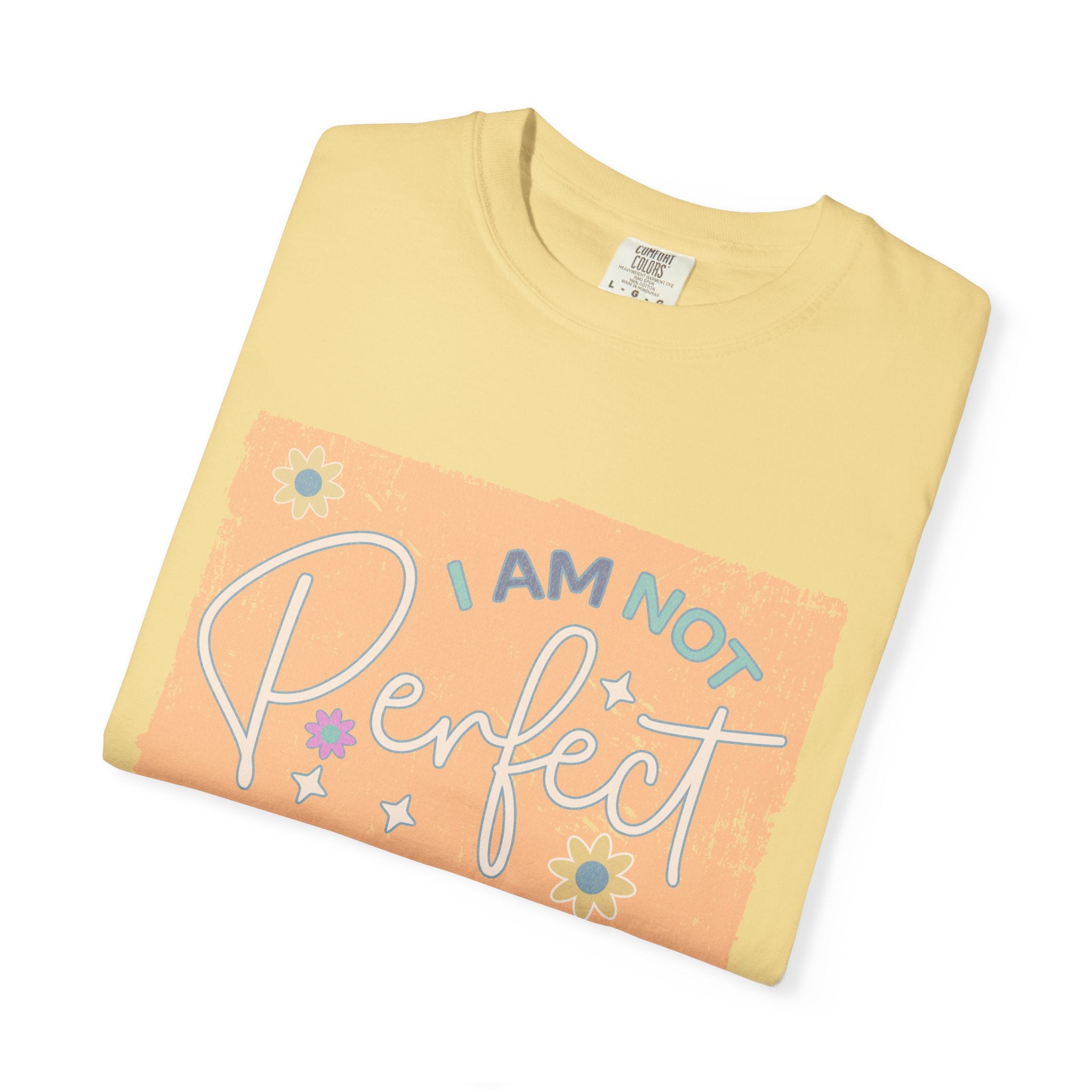 I Am Not Perfect Textured Retro Graphic T-Shirt — Positive Self-Love Tee