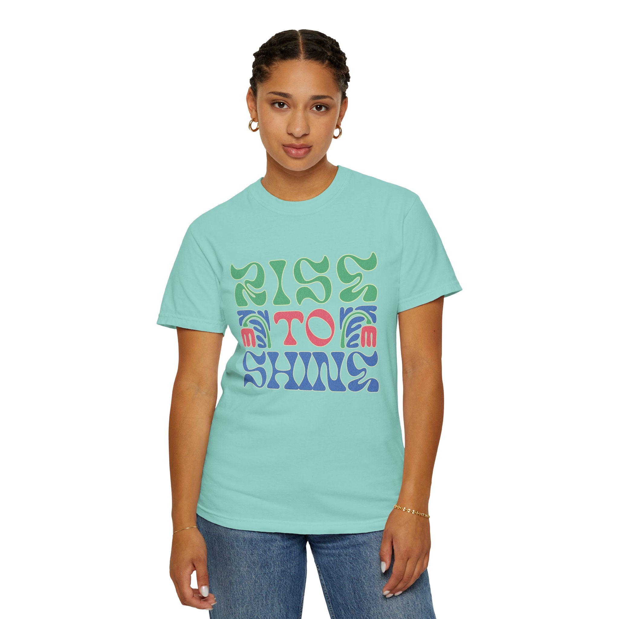 Groovy Textured T-Shirt — Rise to Shine Retro Graphic Tee