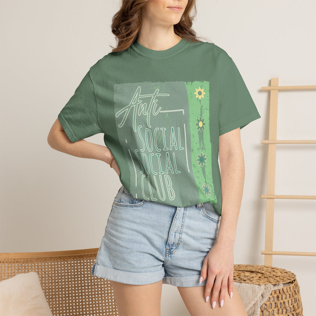 Textured Anti Social Social Club Floral Graphic T-Shirt